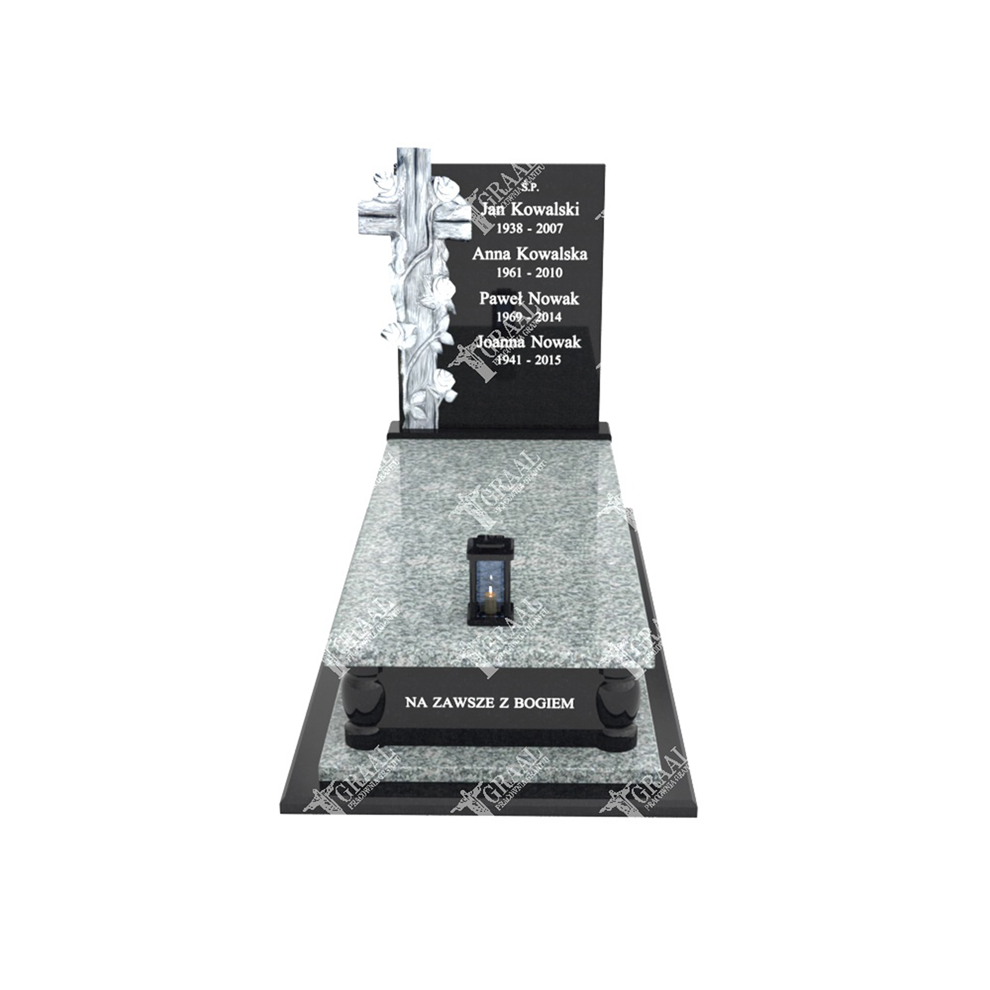 Einzelgrabstein mit geschnitztem Ornament mit Weinrebe und Kreuz CK 69+360 – photo №9