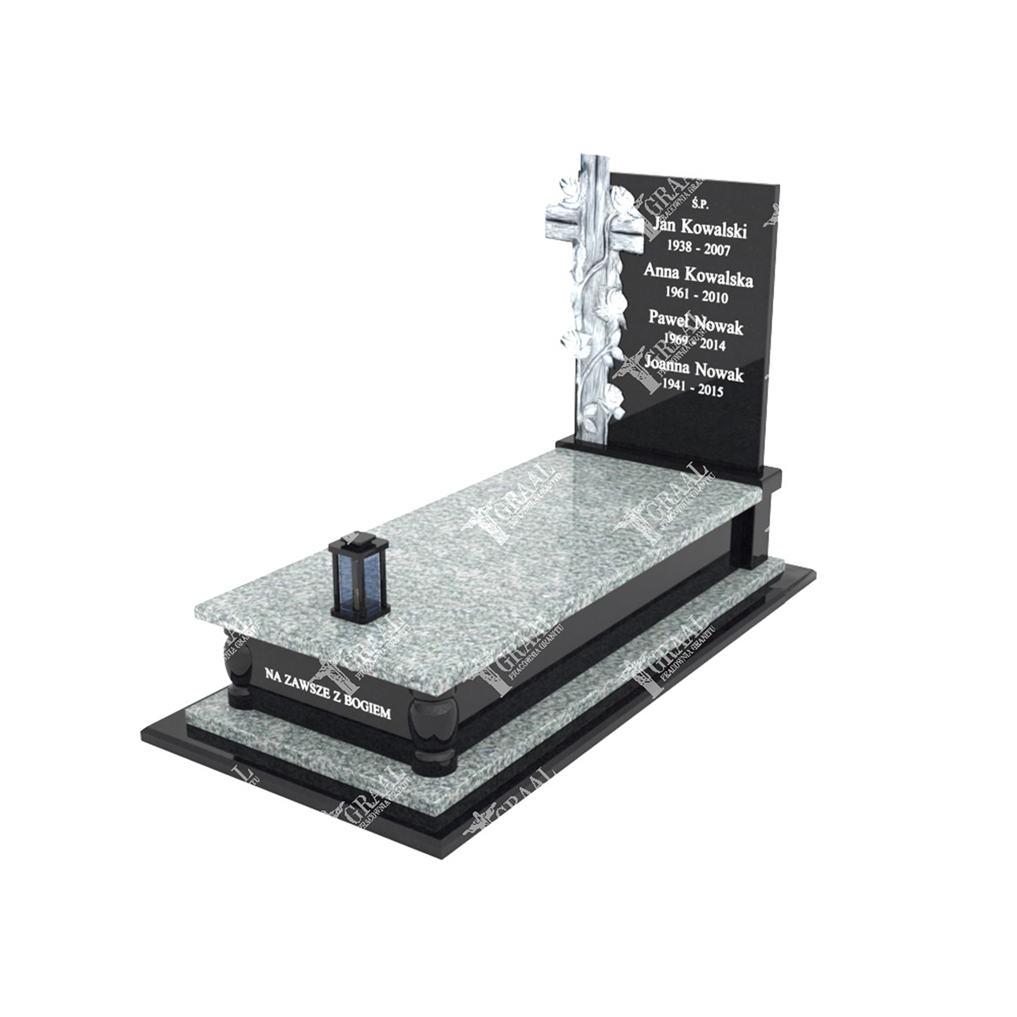 Einzelgrabstein mit geschnitztem Ornament mit Weinrebe und Kreuz CK 69+360 – photo №8