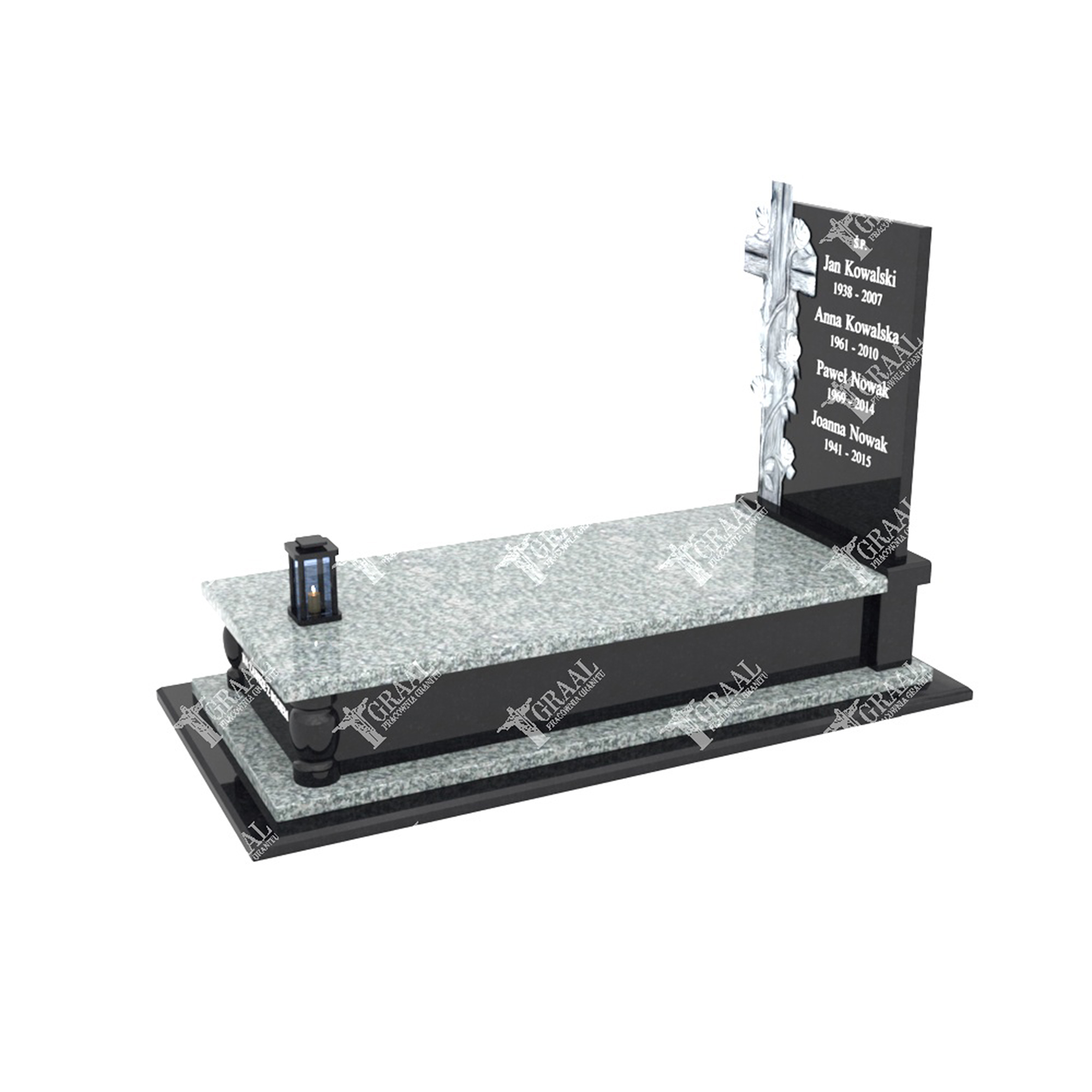 Einzelgrabstein mit geschnitztem Ornament mit Weinrebe und Kreuz CK 69+360 – photo №7