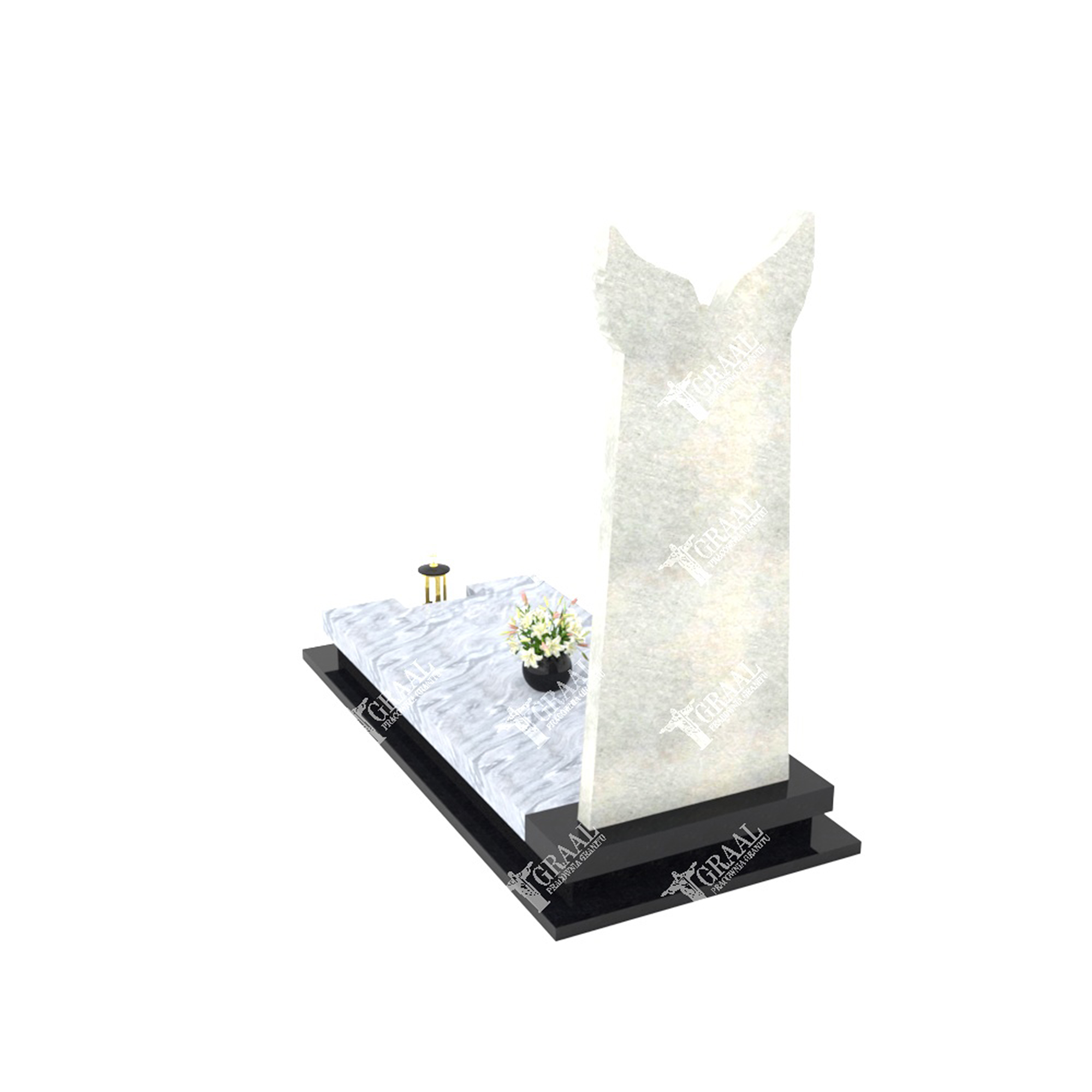 Kindergrabstein aus Marmor mit Taubenskulptur D 14+360 – photo №4