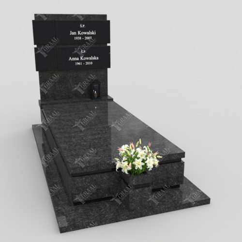 Kup nagrobek pojedynczy K 192 z granitu impala w Warszawie - Elegancja i Trwałość