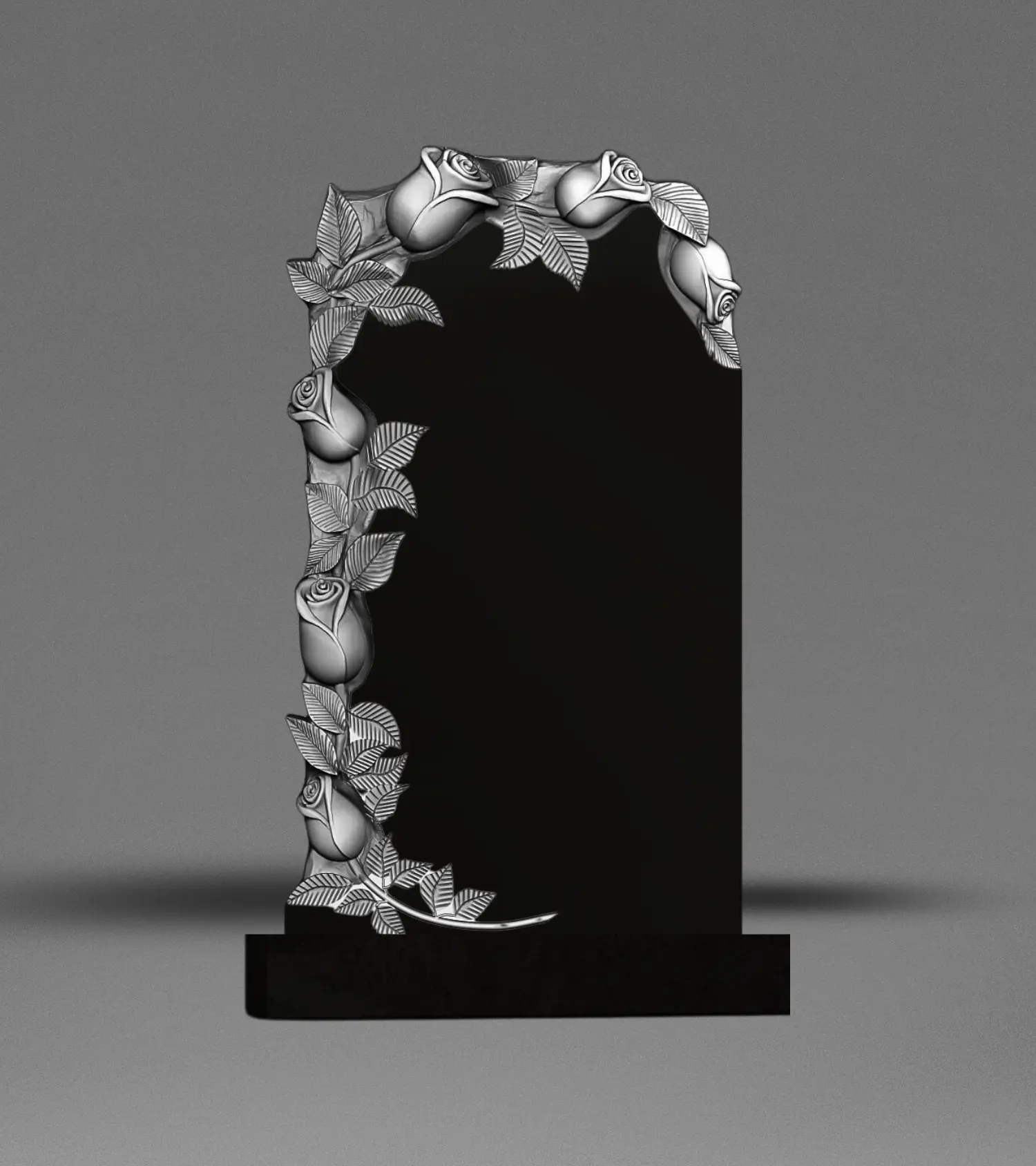 Elegante Granit-Grabtafel mit Rosen- und Blätterrelief A149 Foto 19