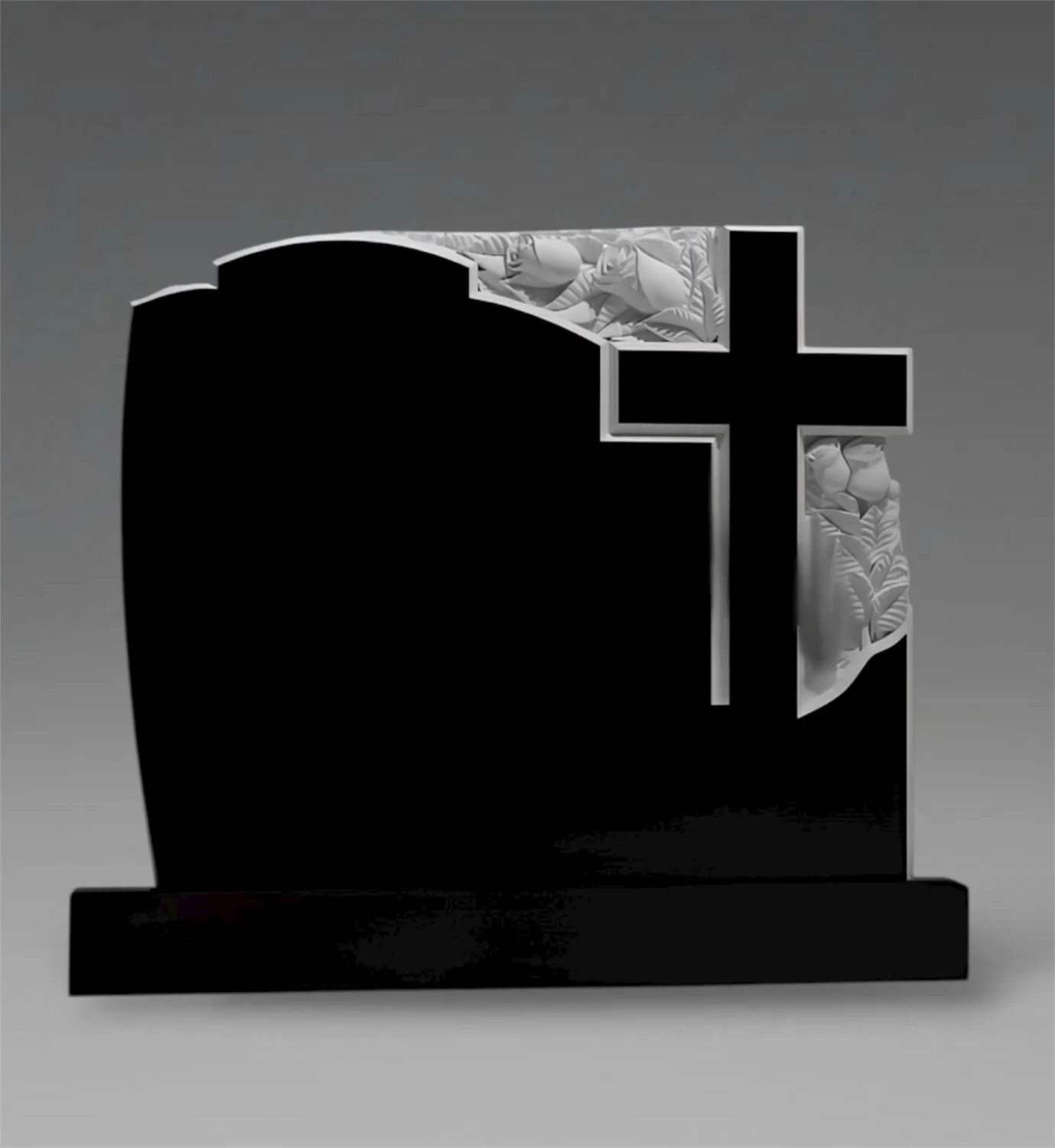Künstlerische Granit-Grabtafel mit ausgeschnittenem Kreuz und Rosenrelief A128 – Eleganz und spirituelle Schönheit Foto 19