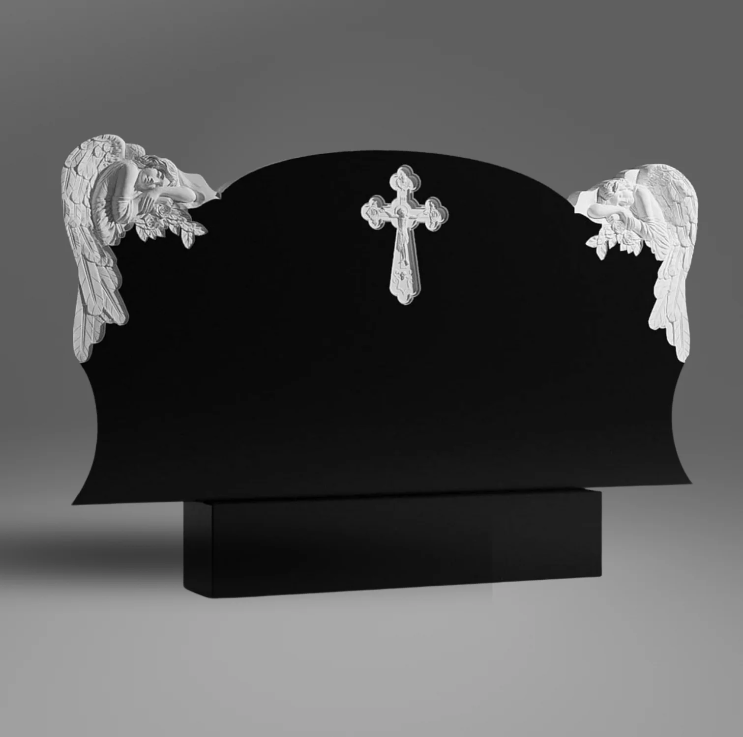Exklusive Granit-Grabtafel mit Engeln und klassischem Kreuz A141 Foto 19