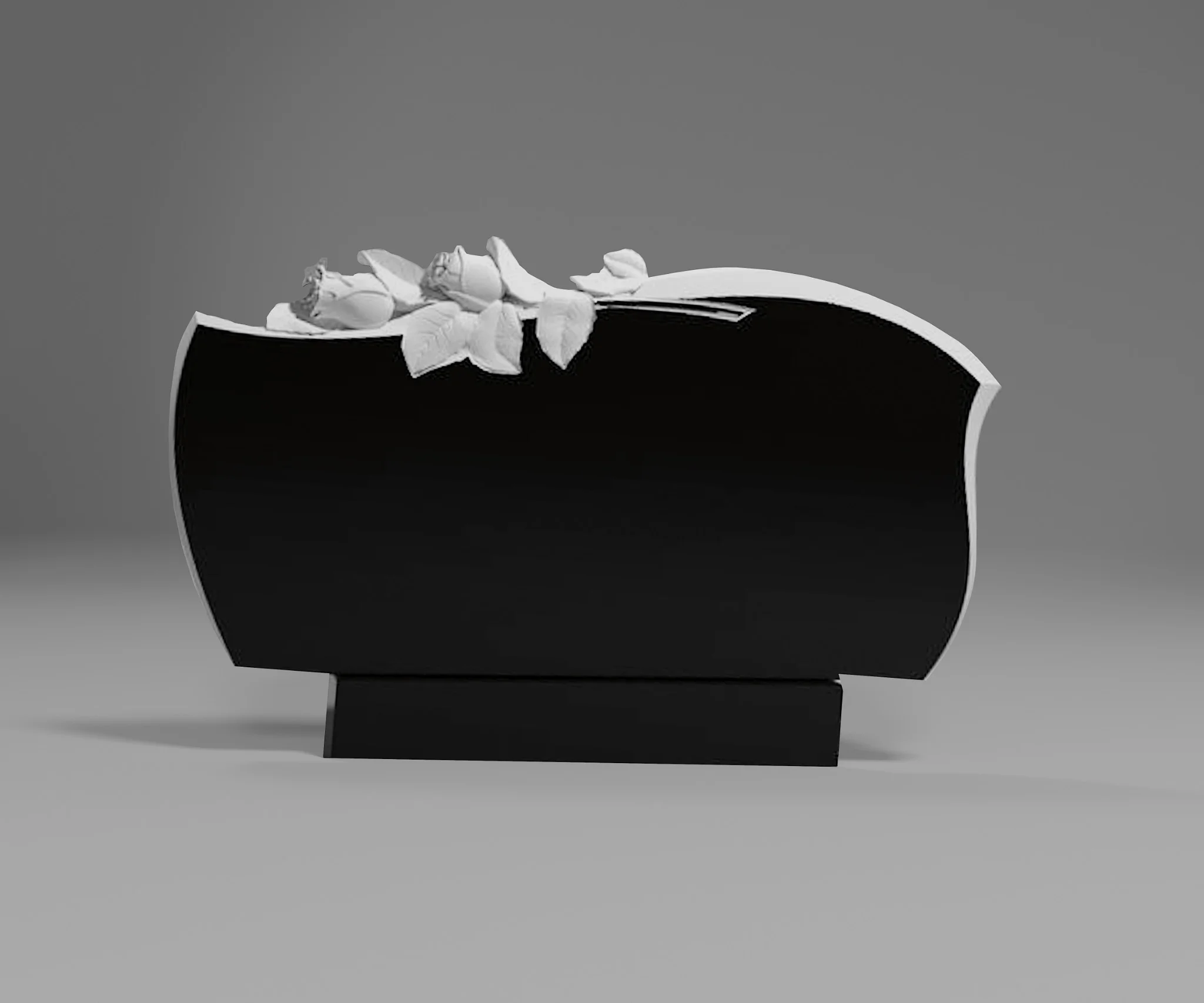 Künstlerische Granit-Grabtafel mit subtilen Rosen am oberen Rand A123 – Symbol der Erinnerung und Eleganz Foto 19