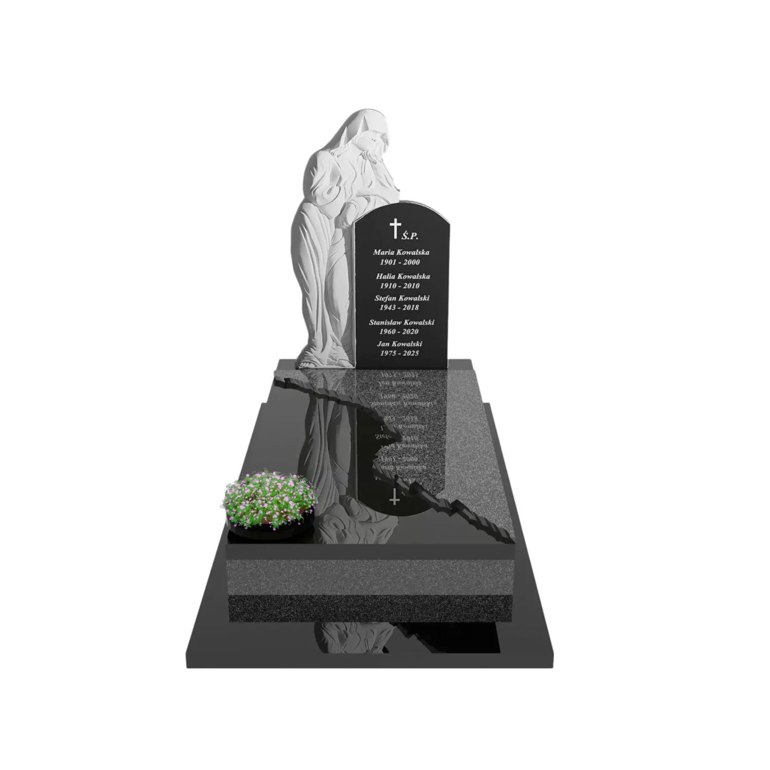 Einzelgrabstein mit Skulptur einer Mutter, die das Andenken der Angehörigen hütet CK 91+360 – photo №12