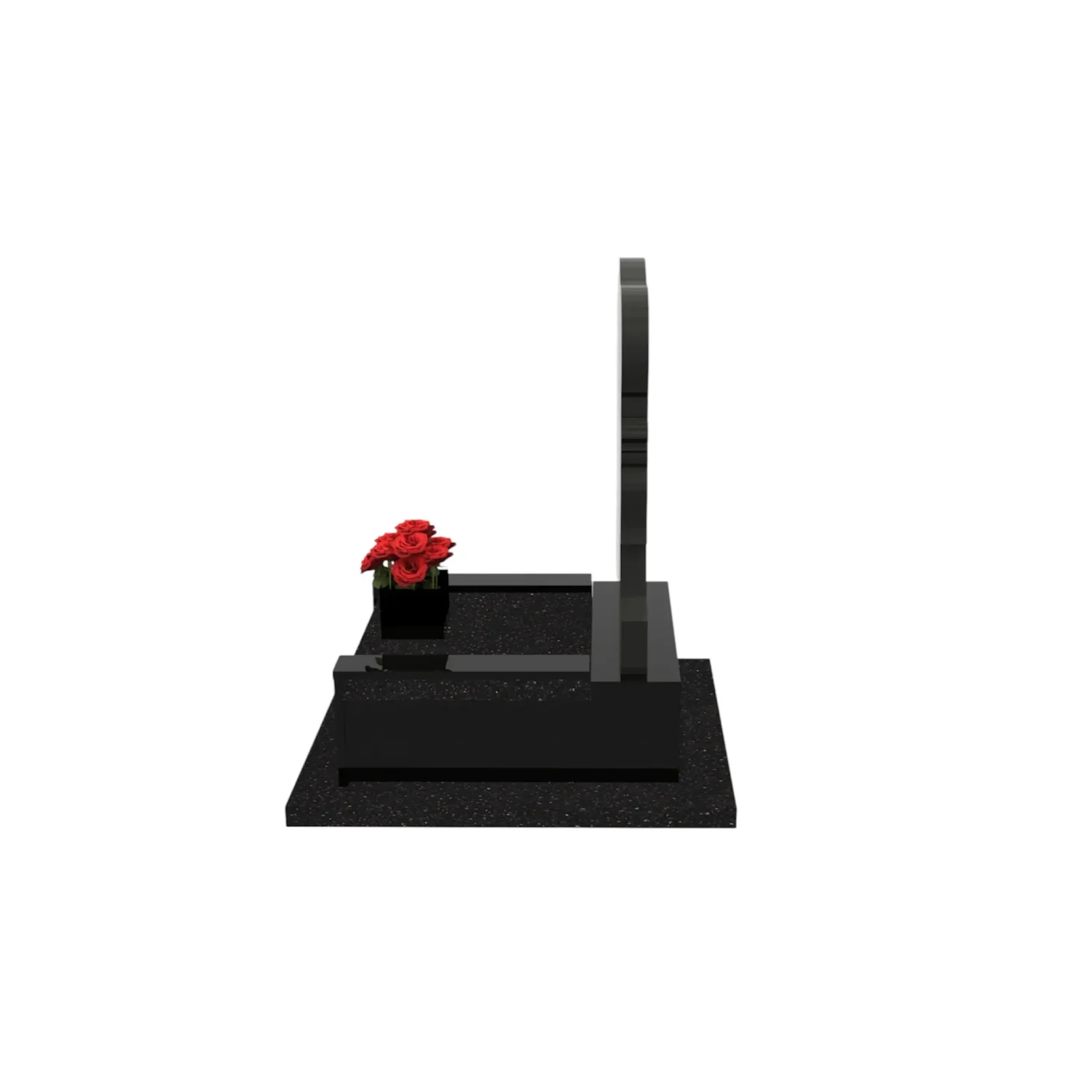 Urnengrabmal mit Herzskulptur aus Granit U 88+360 – photo №3