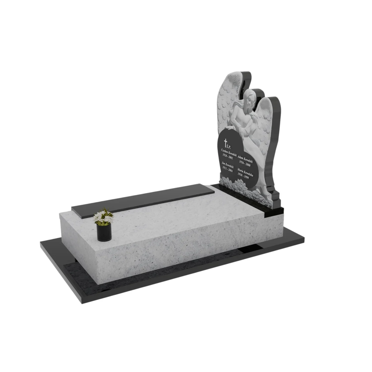 Einzelgrabstein mit Engelsfigur CK 89 aus Granit+360 – photo №2