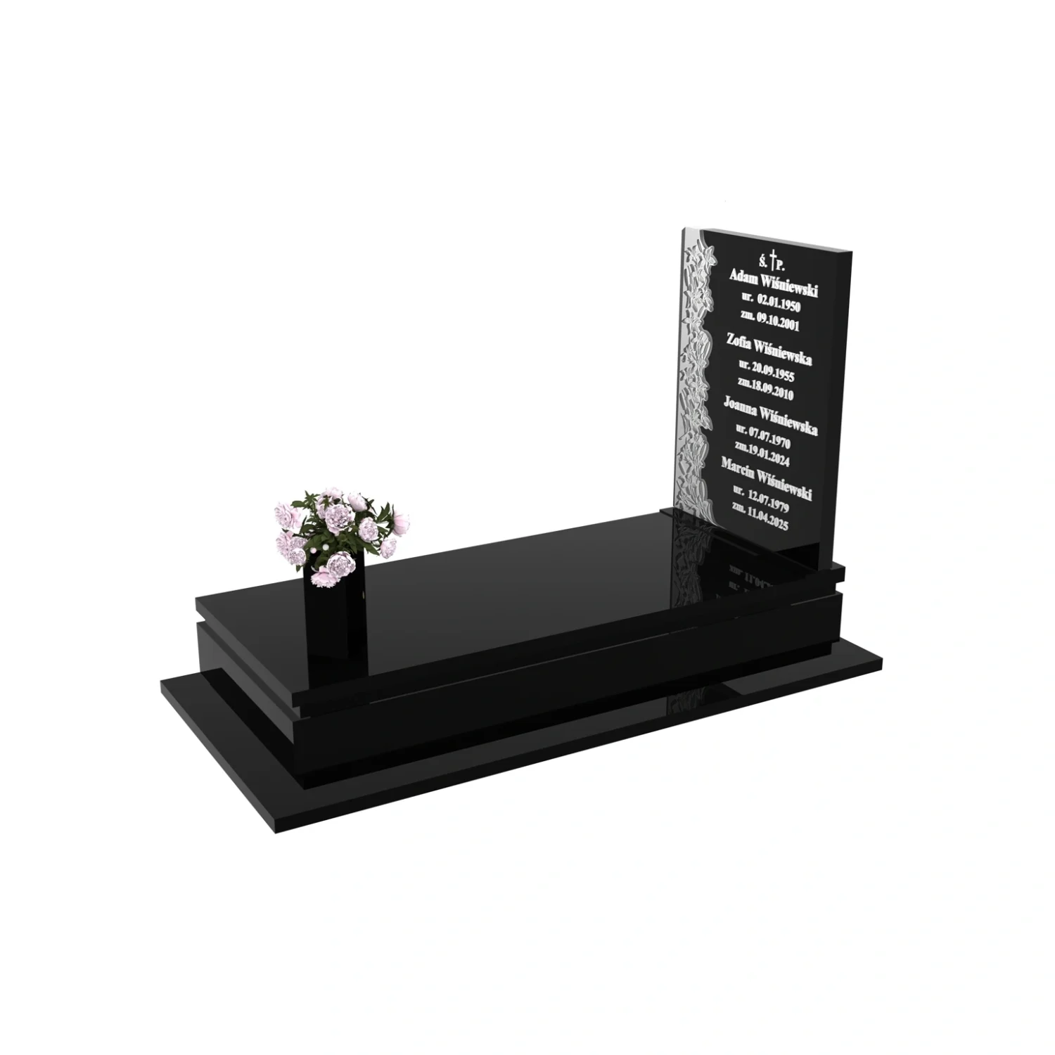 Einzelgrabstein mit Blumenskulptur CK 92+360 – photo №2