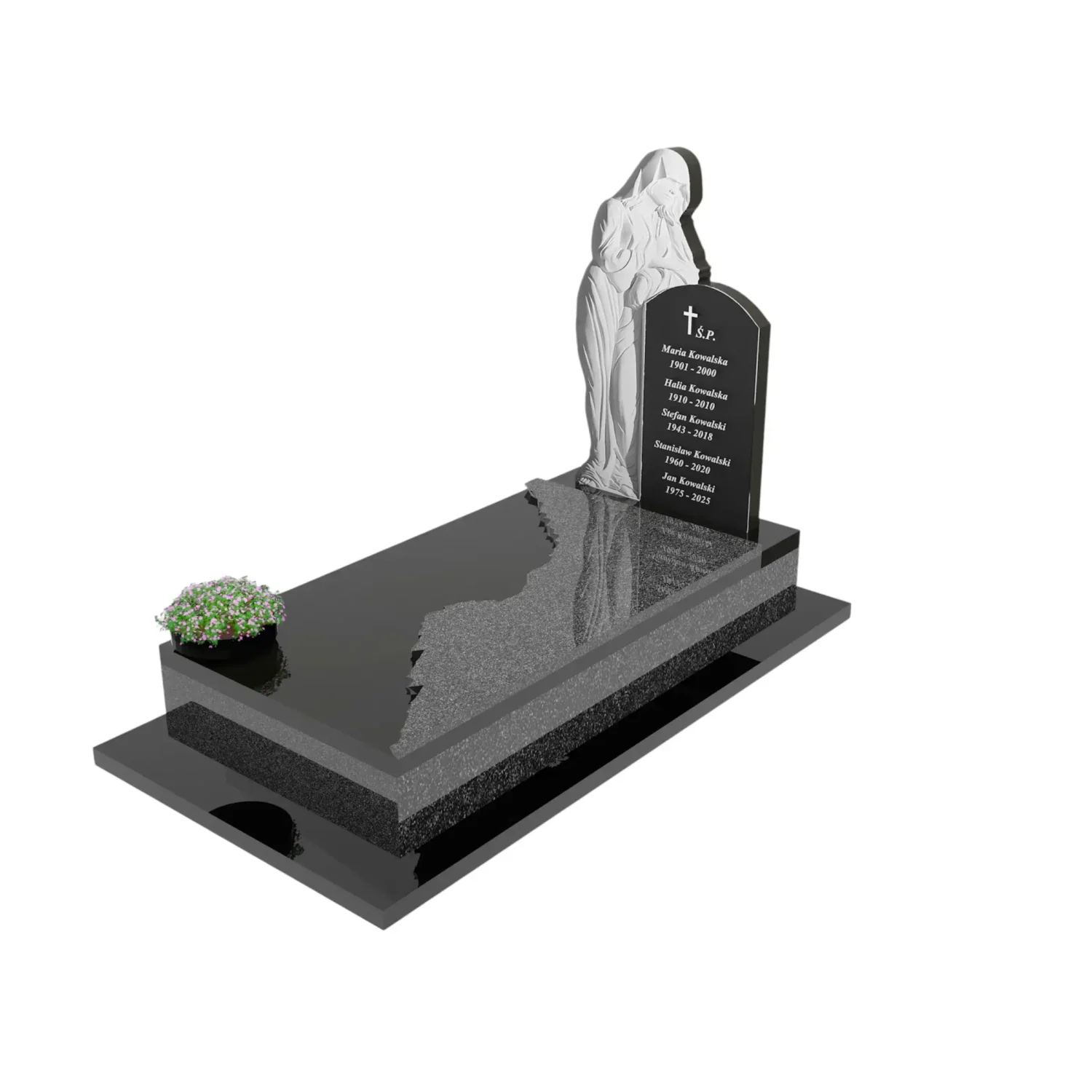Einzelgrabstein mit Skulptur einer Mutter, die das Andenken der Angehörigen hütet CK 91+360 – photo №1