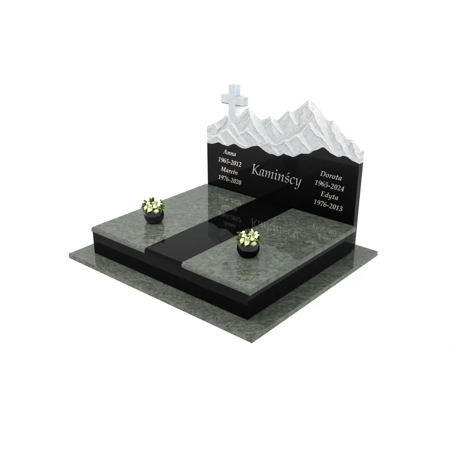 Doppelgrabstein mit Bergskulptur CK 80+360 – photo №1