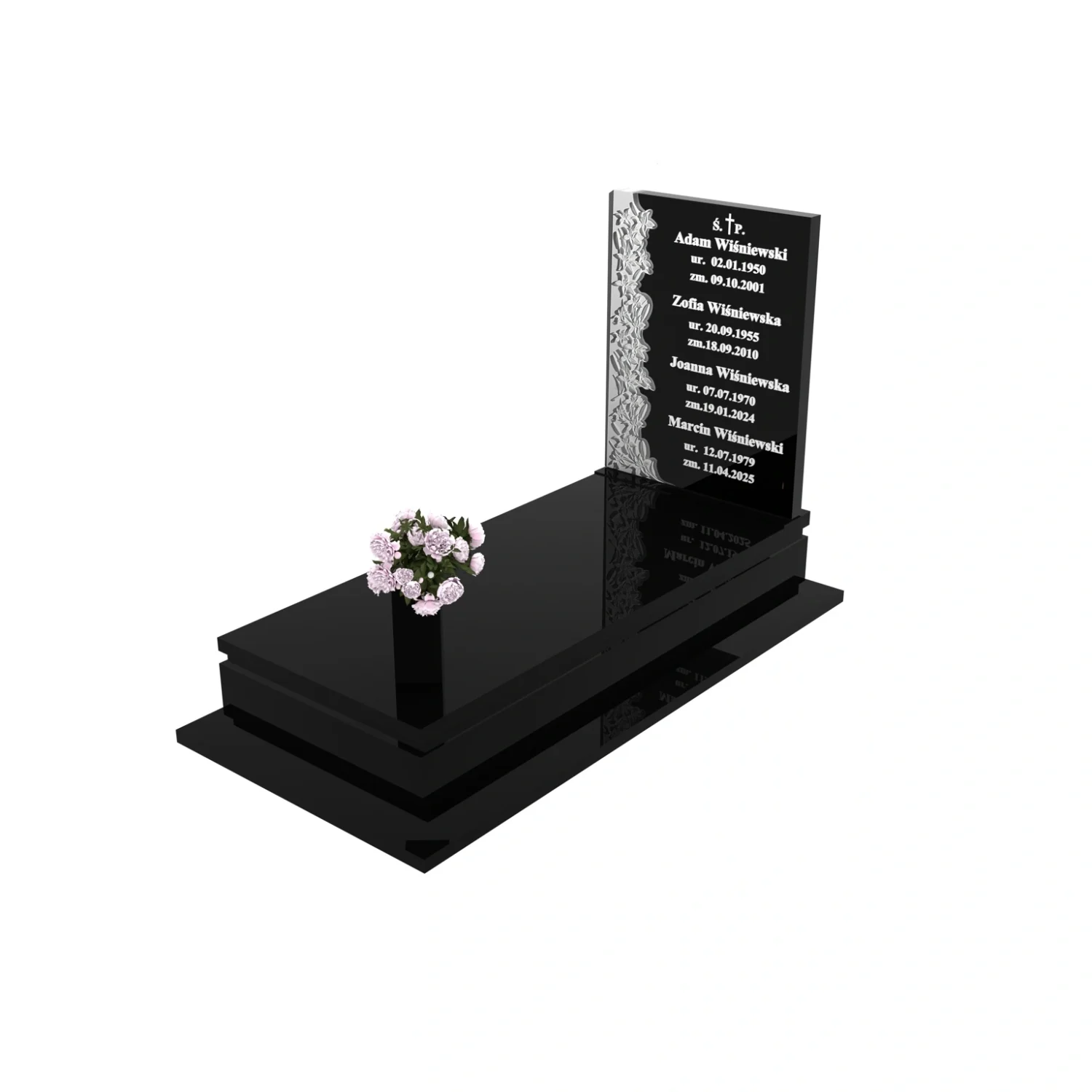 Einzelgrabstein mit Blumenskulptur CK 92+360 – photo №1