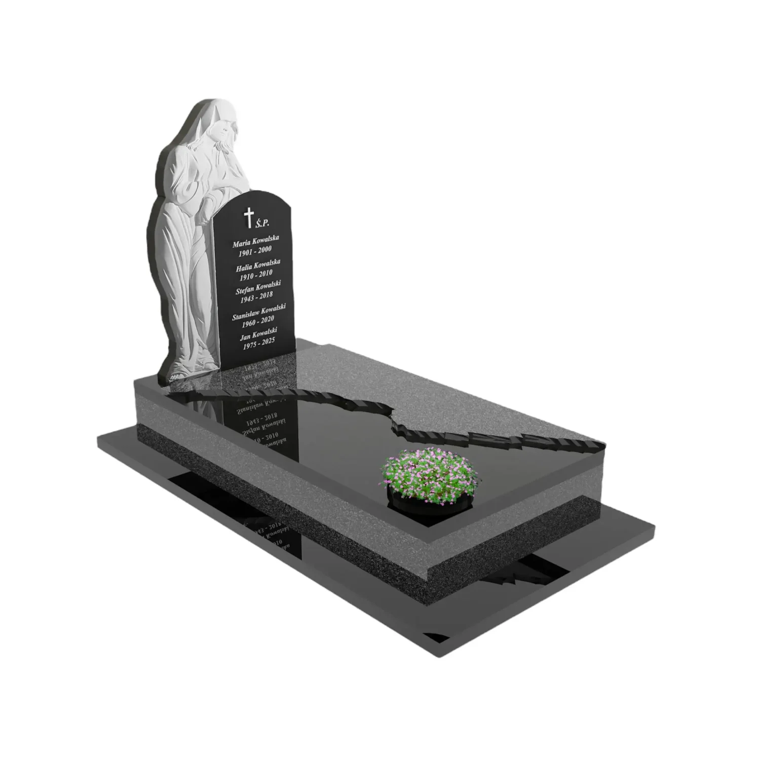 Einzelgrabstein mit Skulptur einer Mutter, die das Andenken der Angehörigen hütet CK 91+360 – photo №11