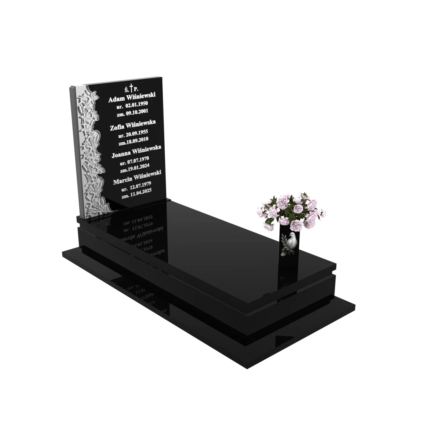 Einzelgrabstein mit Blumenskulptur CK 92+360 – photo №11