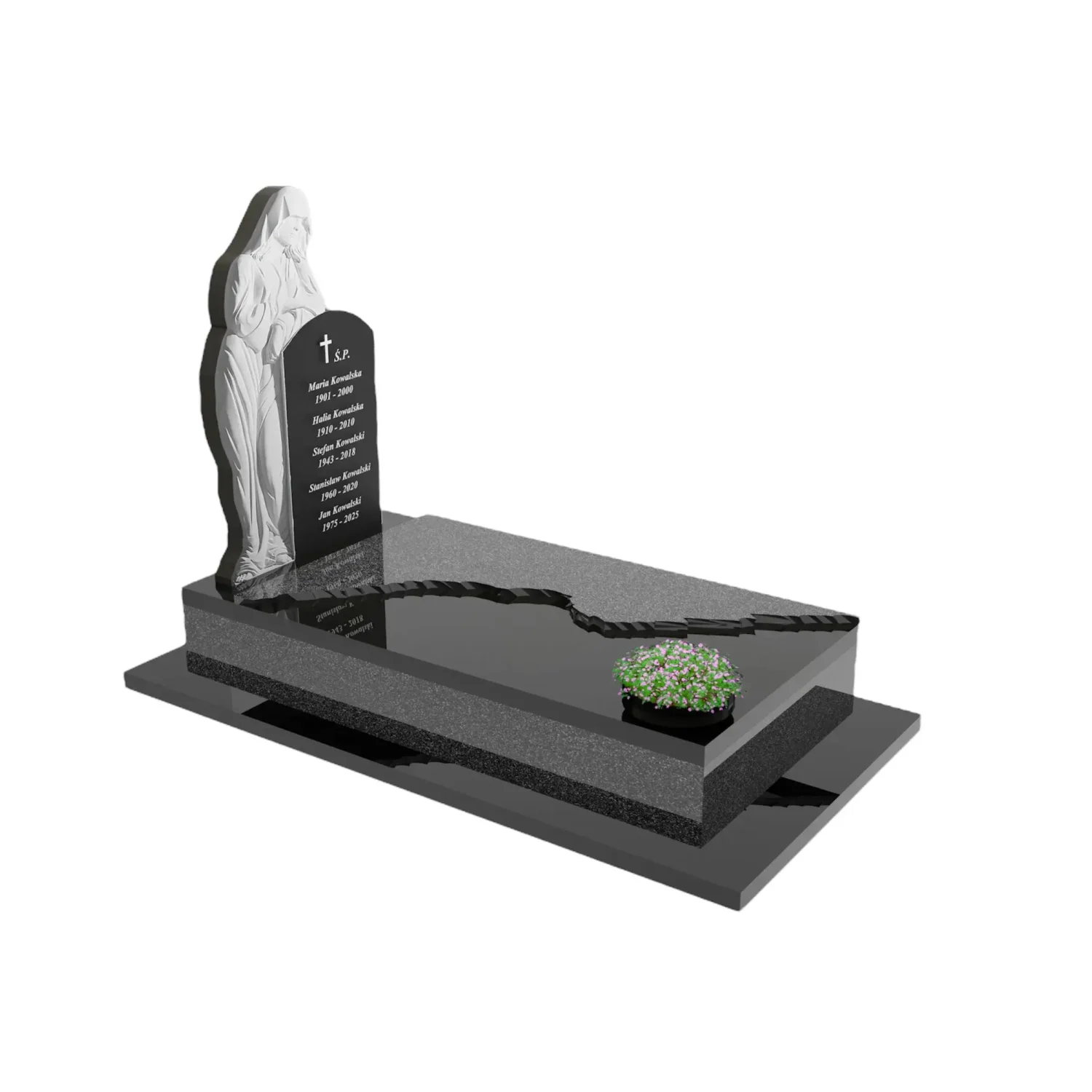 Einzelgrabstein mit Skulptur einer Mutter, die das Andenken der Angehörigen hütet CK 91+360 – photo №10