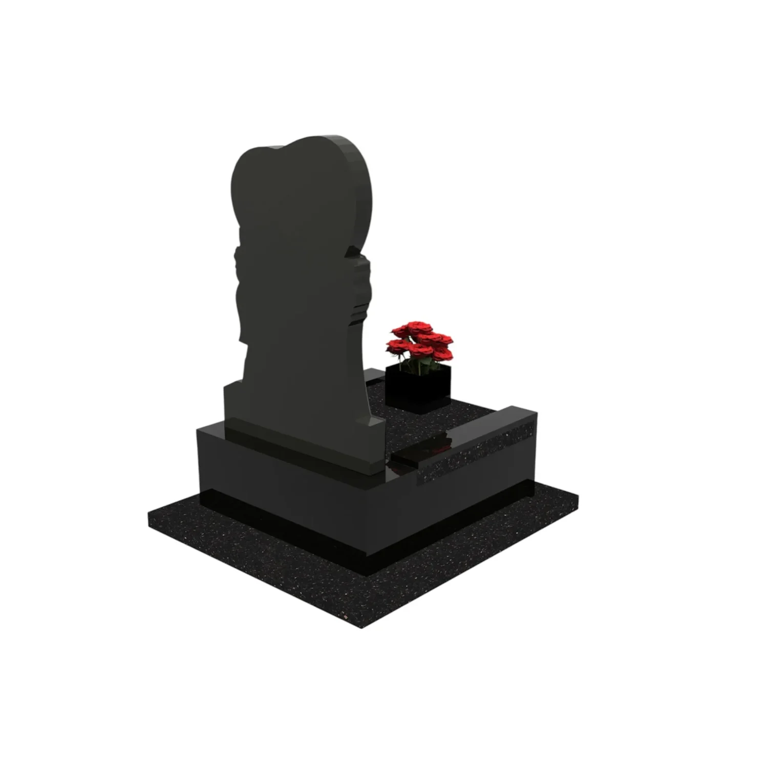 Urnengrabmal mit Herzskulptur aus Granit U 88+360 – photo №7