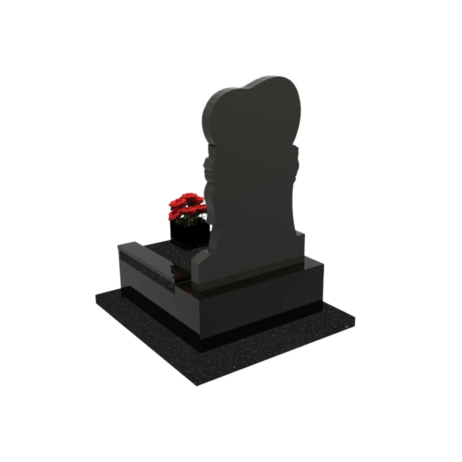 Urnengrabmal mit Herzskulptur aus Granit U 88+360 – photo №5