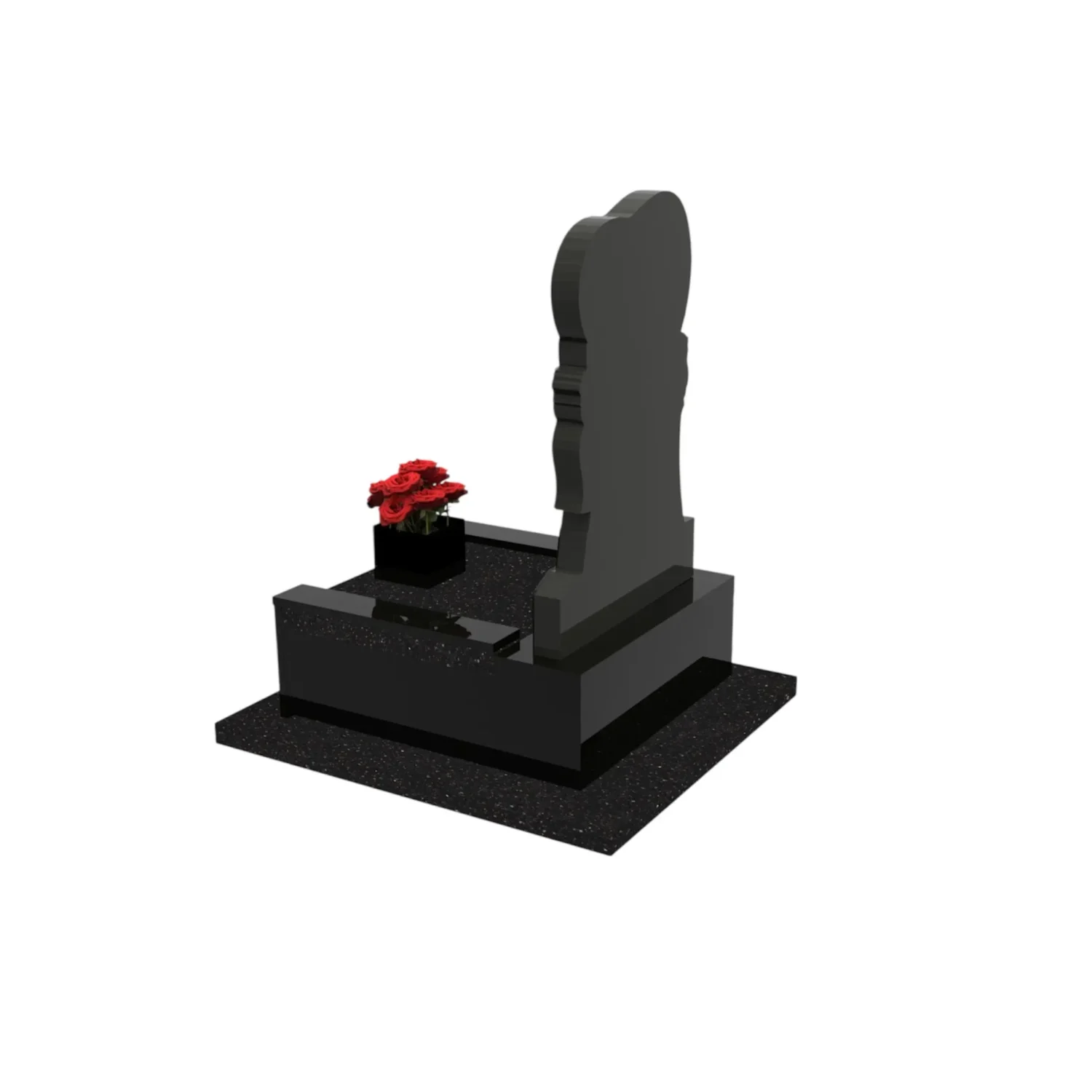 Urnengrabmal mit Herzskulptur aus Granit U 88+360 – photo №4