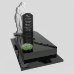 Einzelgrabstein mit Skulptur einer Mutter, die das Andenken der Angehörigen hütet CK 91 Foto 37