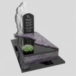 Einzelgrabstein mit Skulptur einer Mutter, die das Andenken der Angehörigen hütet CK 91 Foto 39