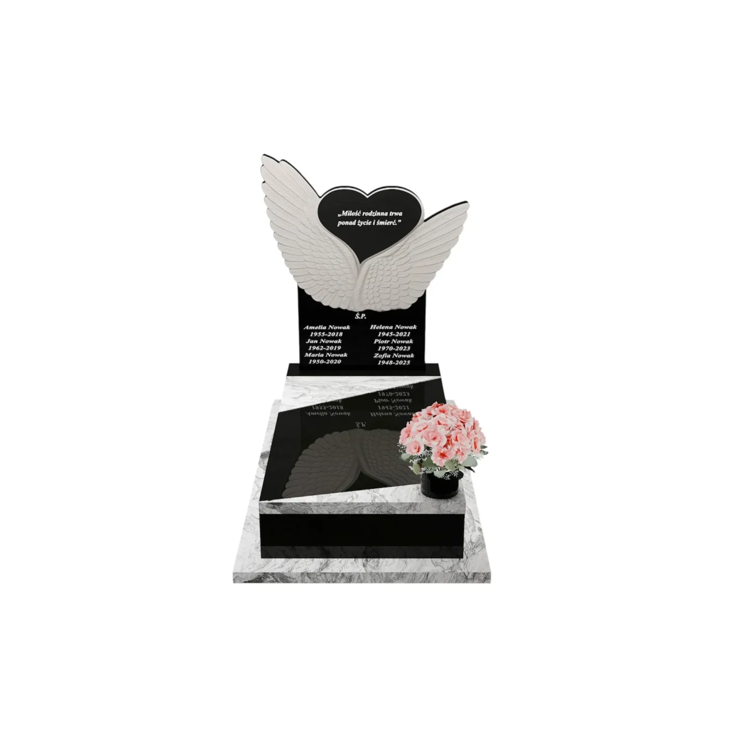 Einzelgrabstein mit Engelsflügel-Skulptur CK 93+360 – photo №12