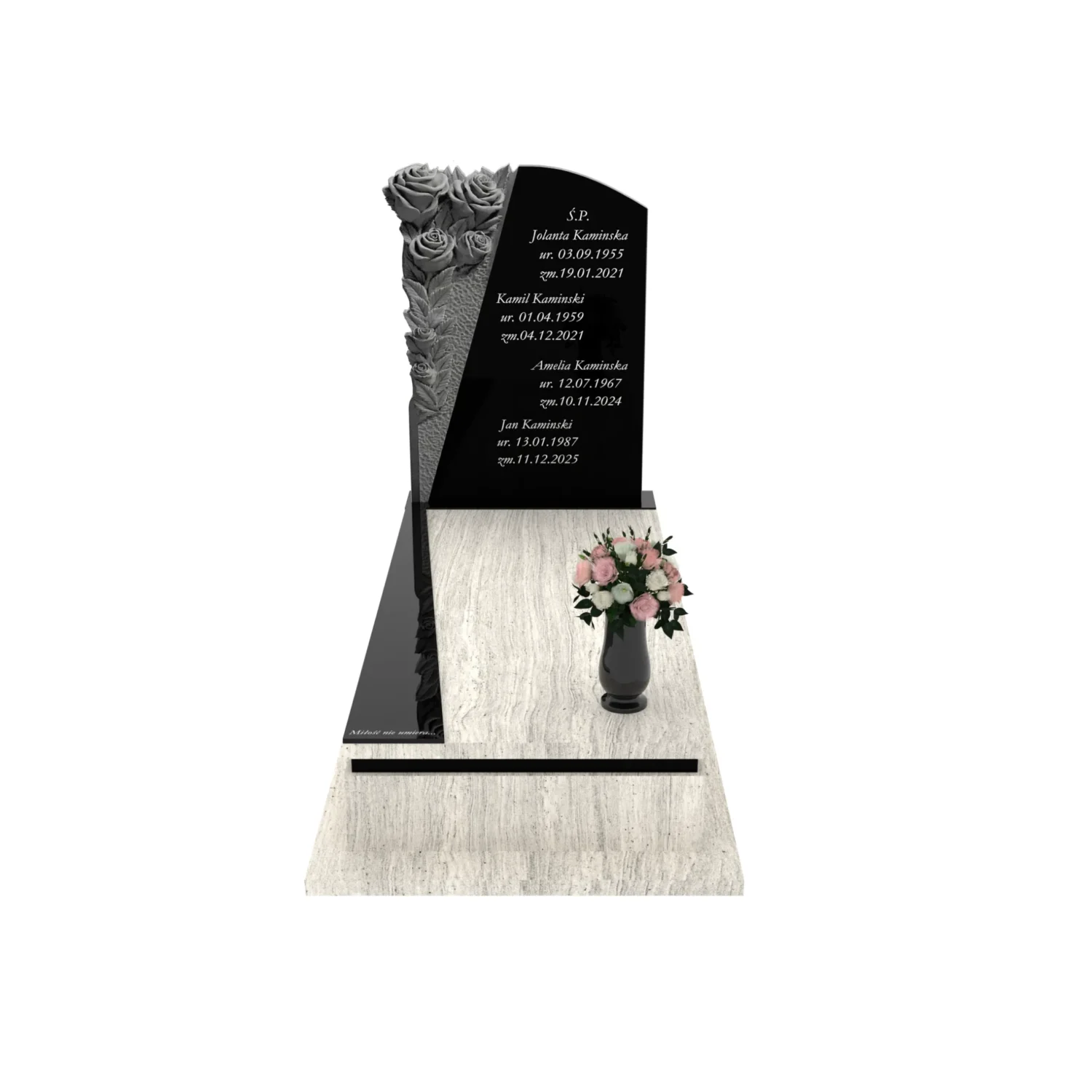 Einzelgrabstein mit Rosenskulptur CK 104+360 – photo №12