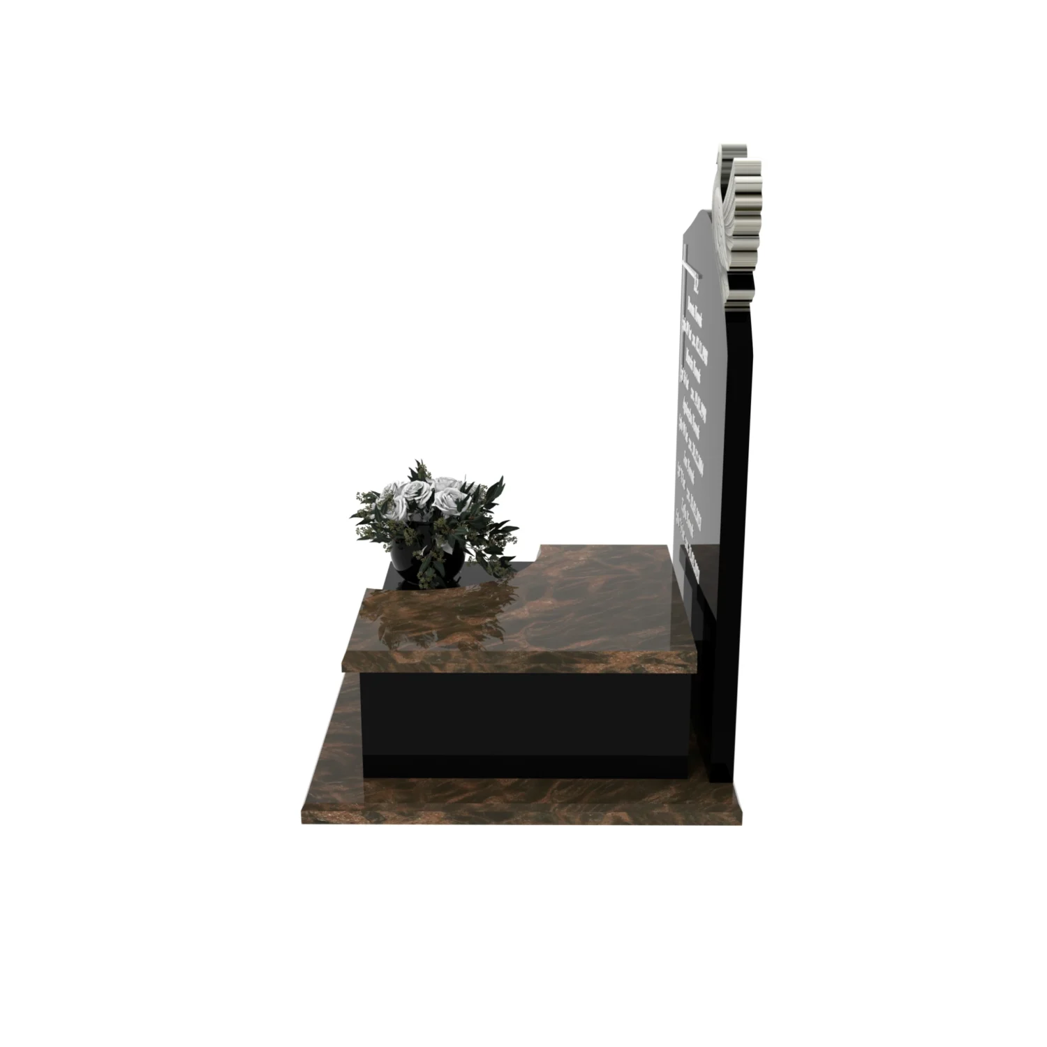 Urnengrabstein mit Taubenskulptur aus Granit U 92+360 – photo №3