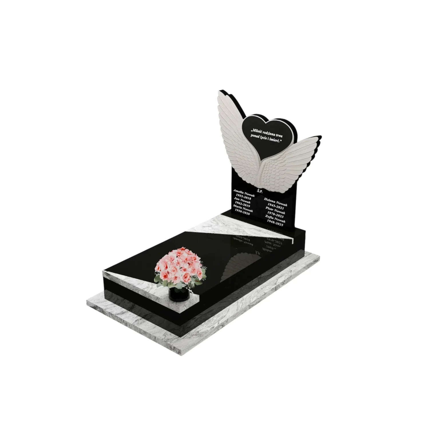 Einzelgrabstein mit Engelsflügel-Skulptur CK 93+360 – photo №1