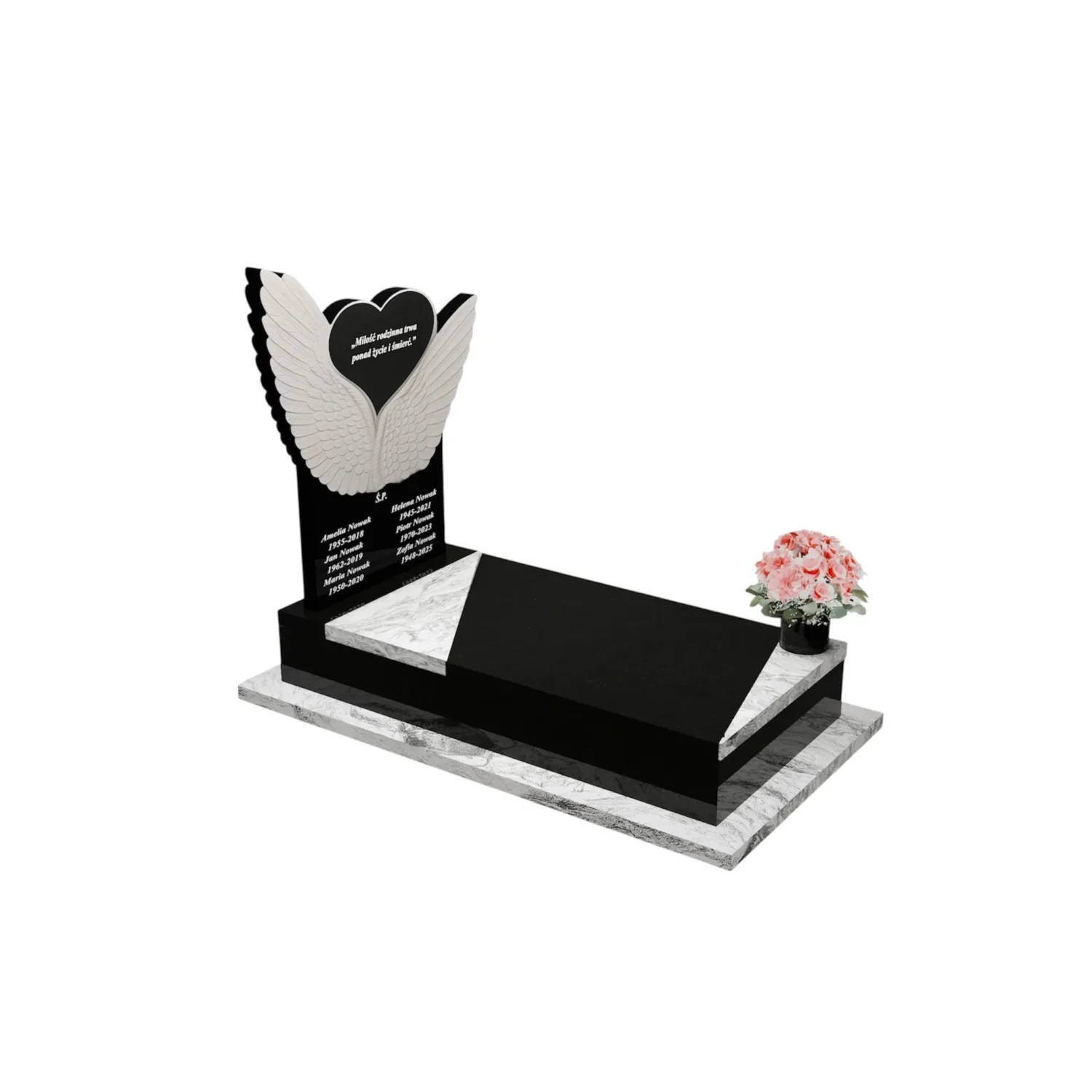 Einzelgrabstein mit Engelsflügel-Skulptur CK 93+360 – photo №10