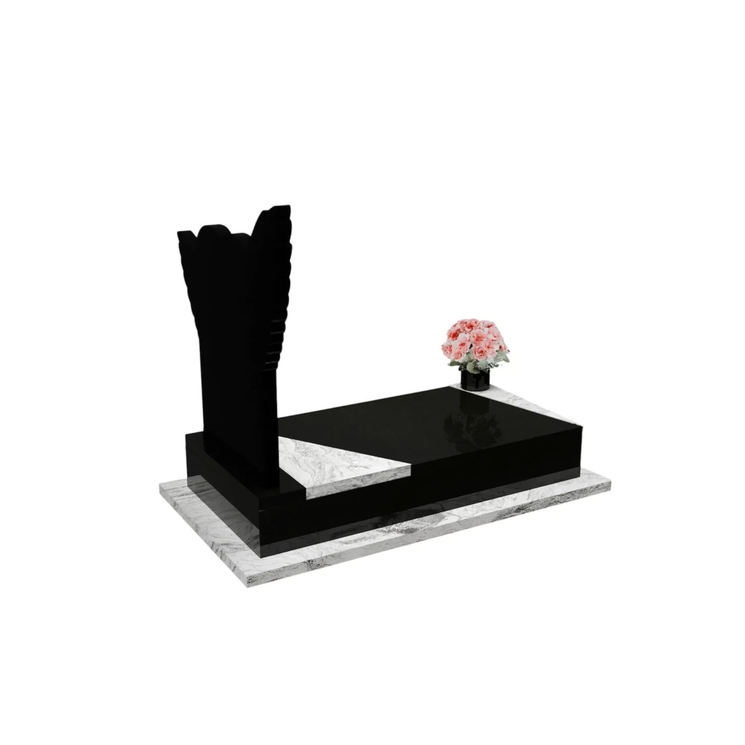 Einzelgrabstein mit Engelsflügel-Skulptur CK 93+360 – photo №8