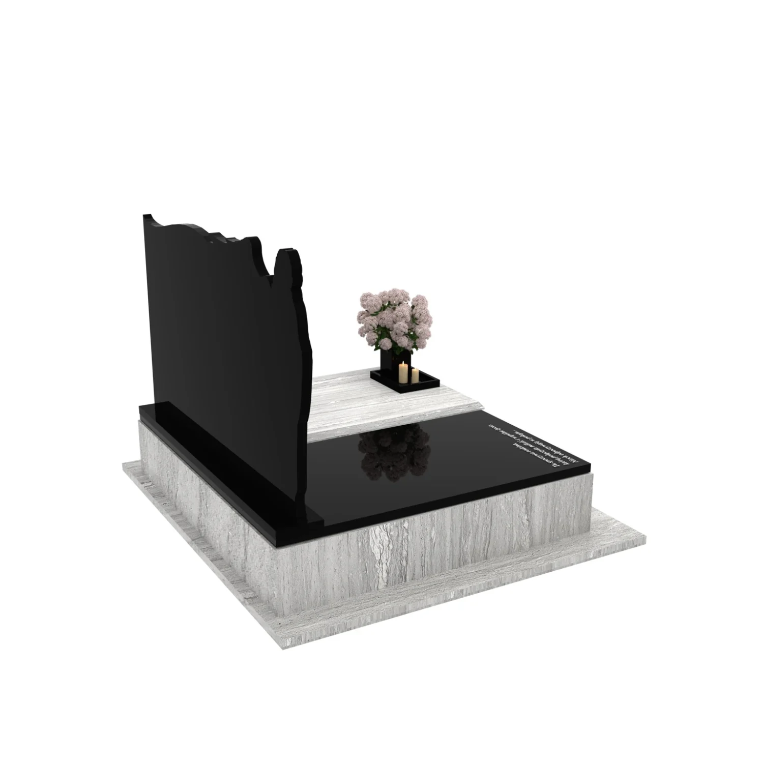 Doppelgrabstein mit Engel-Gravur (Skulptur-Imitation) CK 81+360 – photo №8