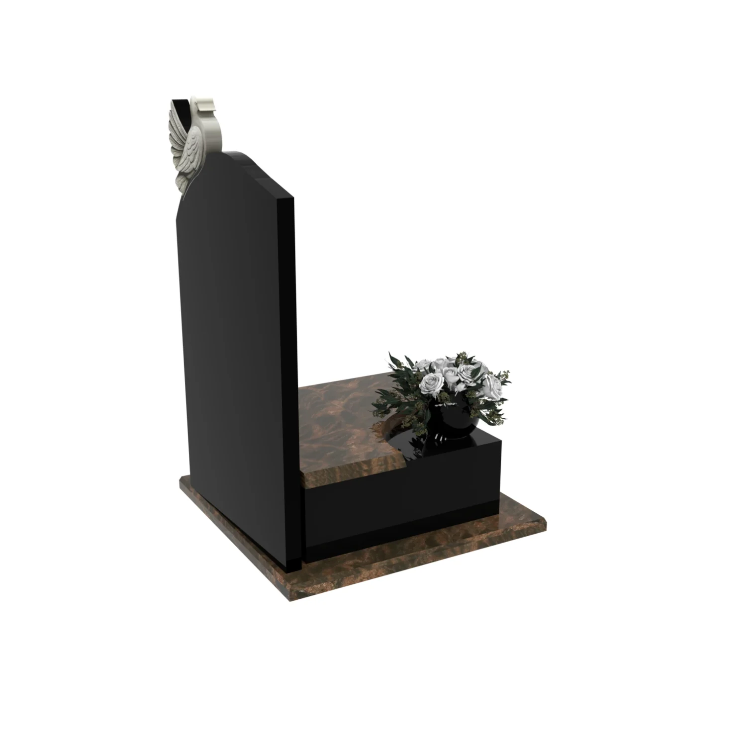 Urnengrabstein mit Taubenskulptur aus Granit U 92+360 – photo №8