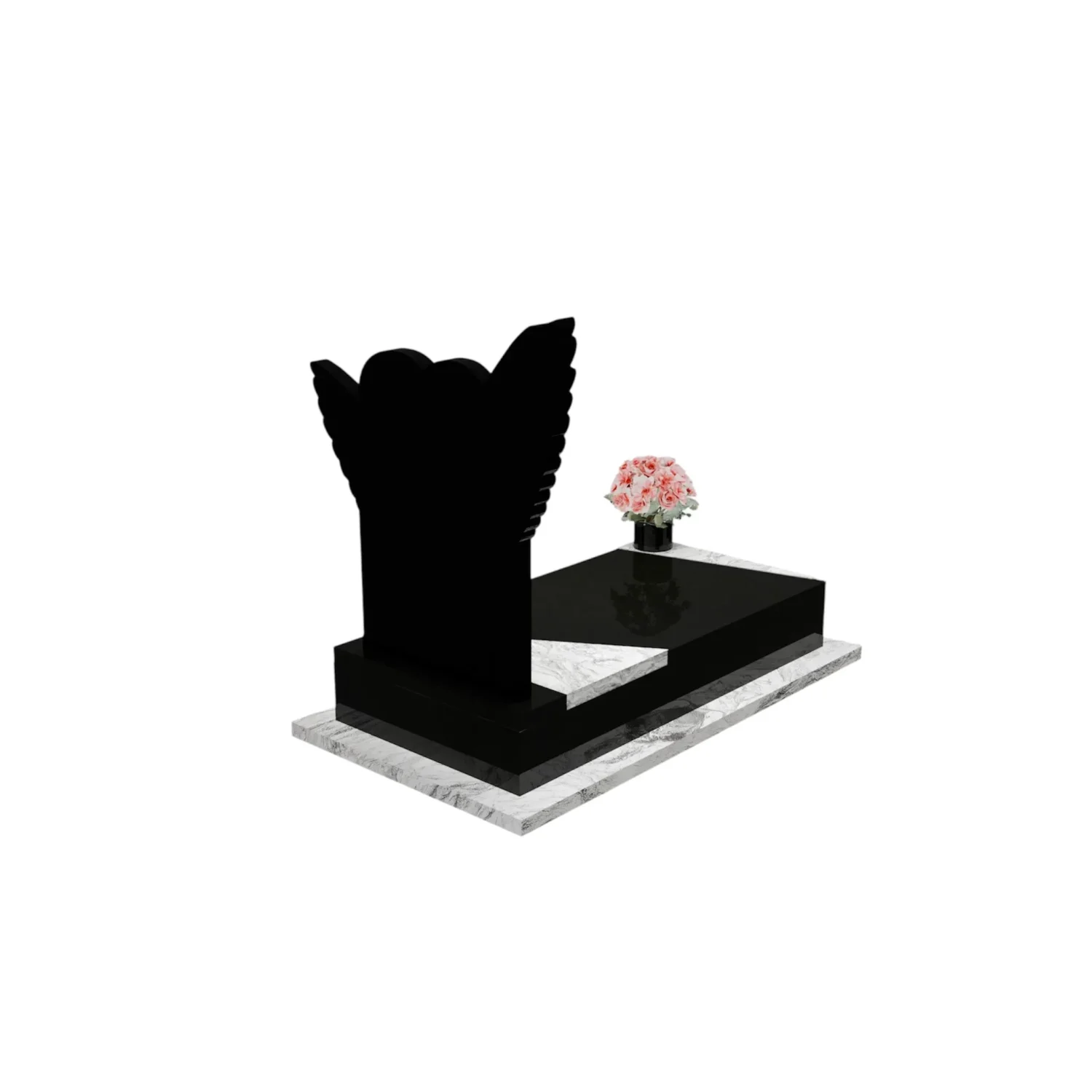 Einzelgrabstein mit Engelsflügel-Skulptur CK 93+360 – photo №7