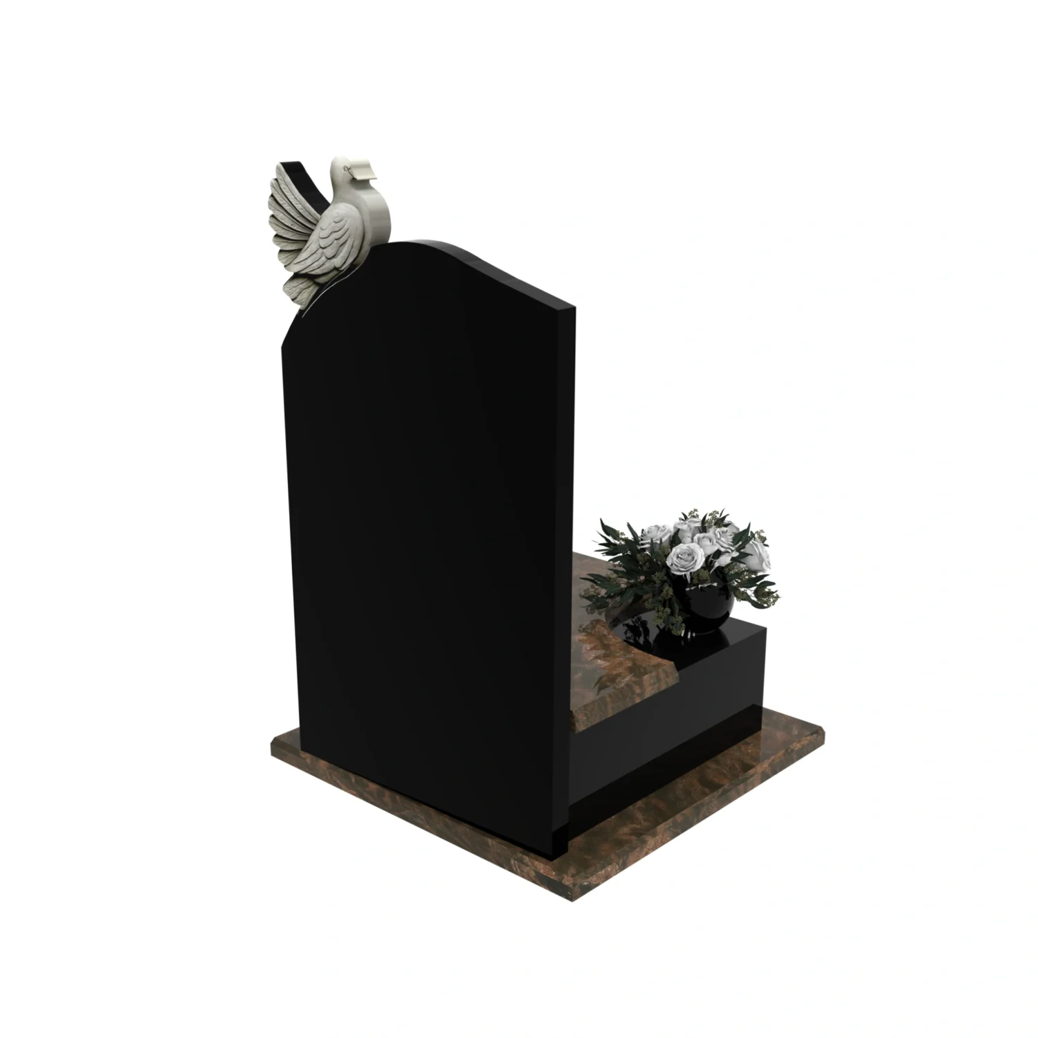 Urnengrabstein mit Taubenskulptur aus Granit U 92+360 – photo №7