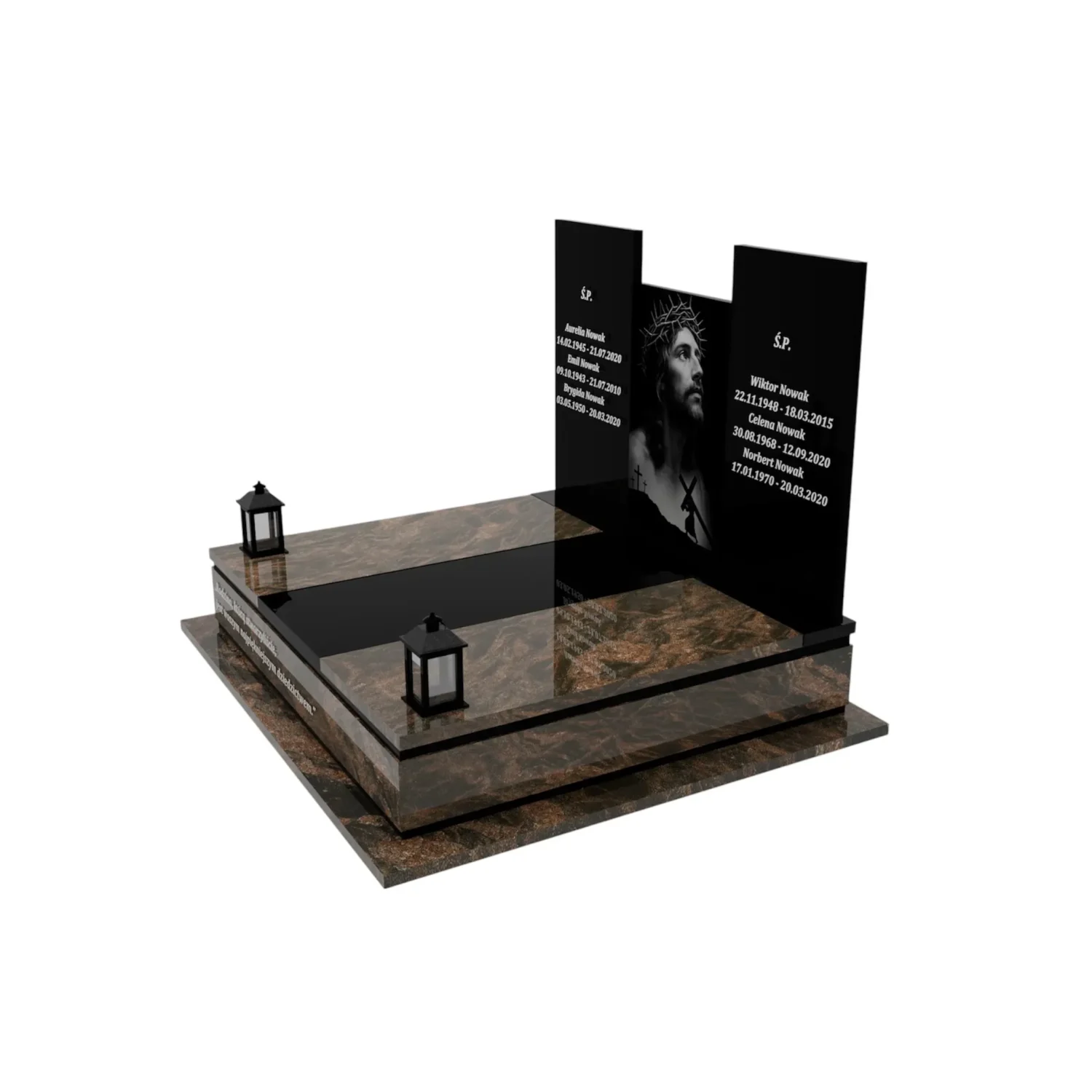 Doppelgrabmal mit Gravur von Jesus Christus CK 87+360 – photo №2