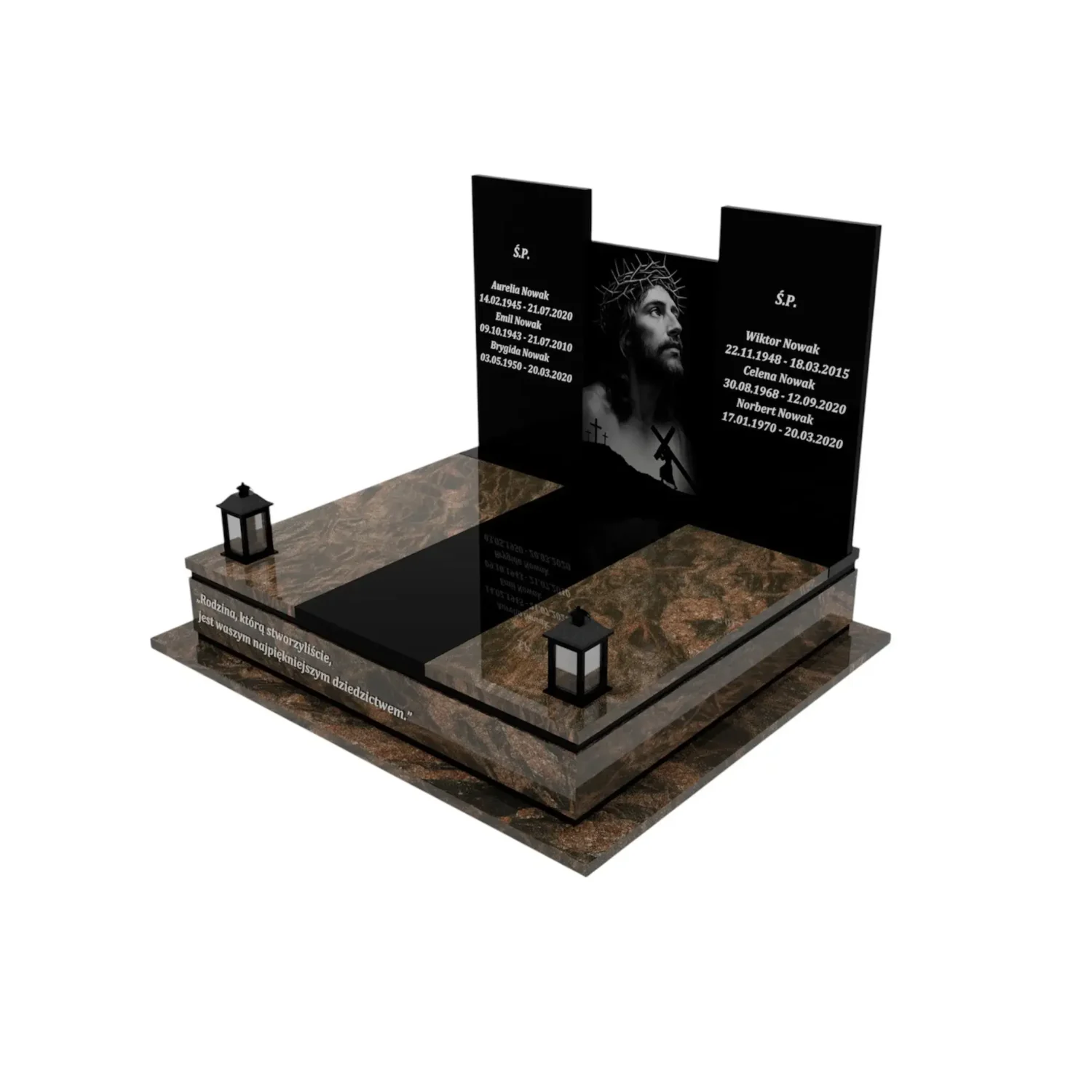 Doppelgrabmal mit Gravur von Jesus Christus CK 87+360 – photo №1