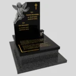 Kindergrabstein mit Engelsfigur und Epitaph, gefertigt aus Granit D 40 Foto 35