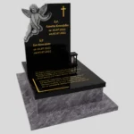 Kindergrabstein mit Engelsfigur und Epitaph, gefertigt aus Granit D 40 Foto 36