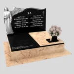 Doppelgrabstein mit Engel-Gravur (Skulptur-Imitation) CK 81 Foto 39