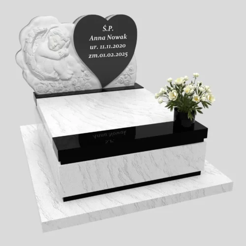 Nagrobki dziecięce z rzeźbą aniołka D41 granit