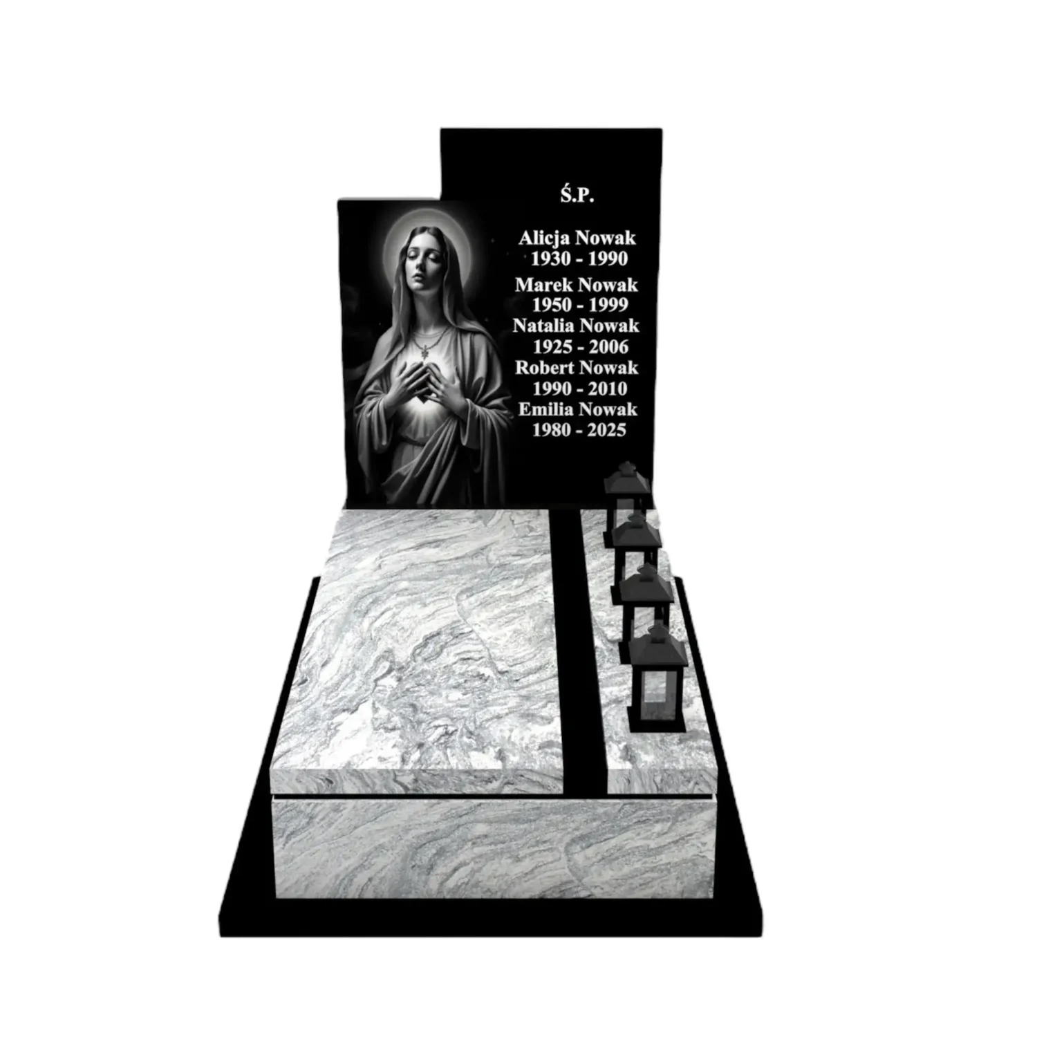 Einzelgrabstein mit Muttergottes-Gravur CK 107+360 – photo №12