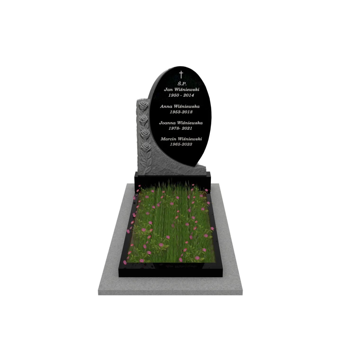Einzelgrabstein mit Blumen CK 120+360 – photo №12