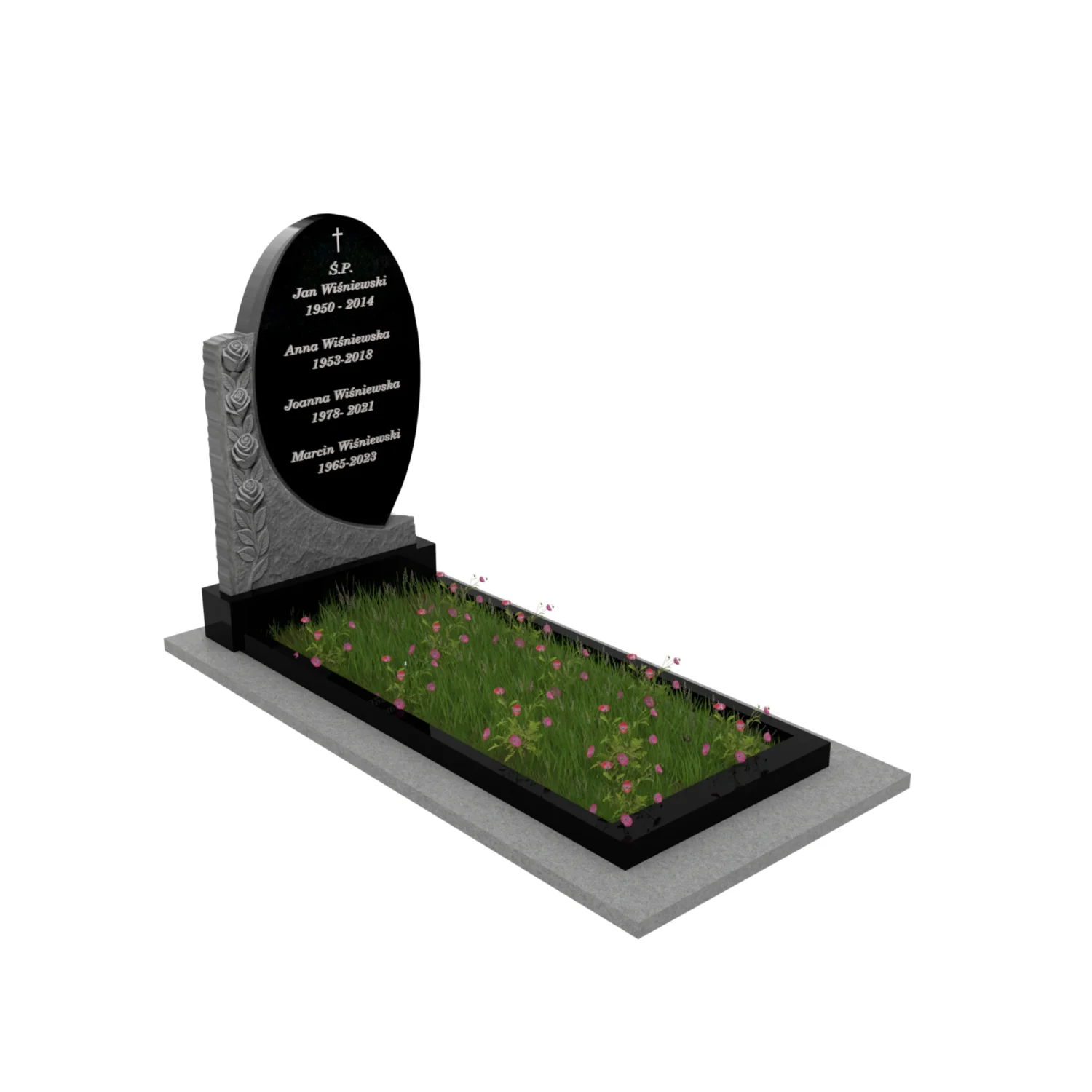Einzelgrabstein mit Blumen CK 120+360 – photo №11