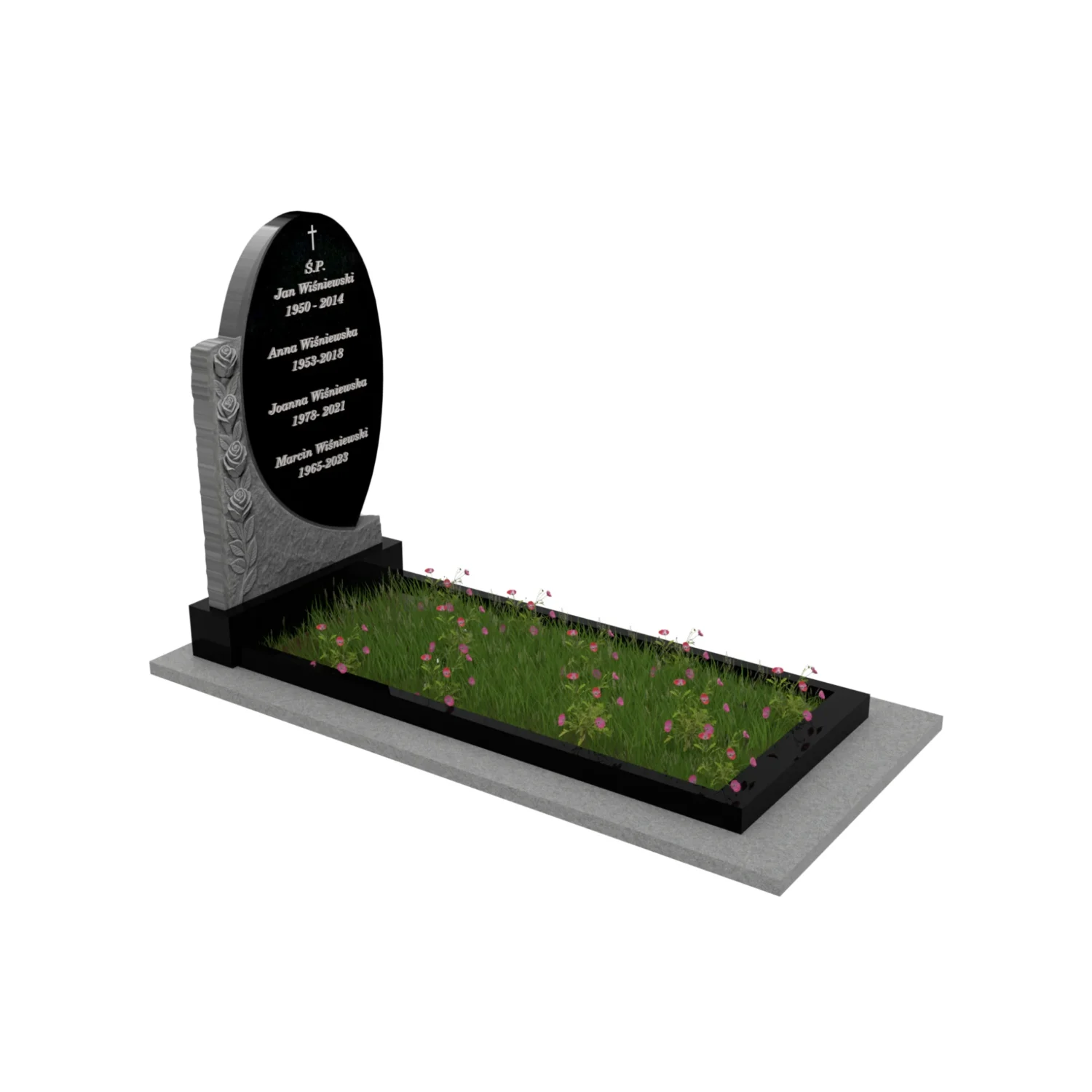 Einzelgrabstein mit Blumen CK 120+360 – photo №10