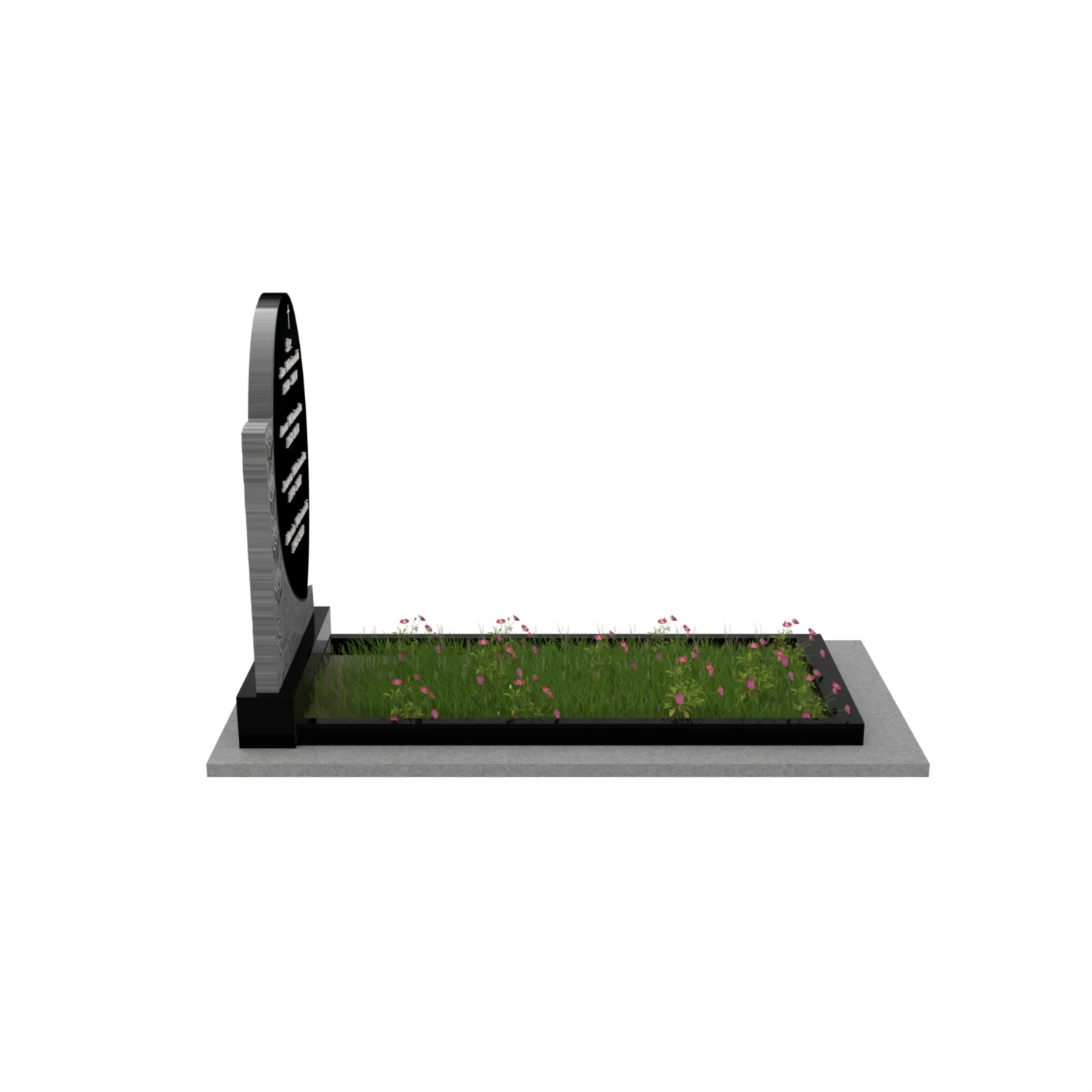 Einzelgrabstein mit Blumen CK 120+360 – photo №9