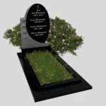 Einzelgrabstein mit Blumen CK 120 Foto 36