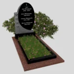 Einzelgrabstein mit Blumen CK 120 Foto 41
