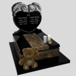 Kindergrabstein mit Skulptur mit Herz und zwei Engeln D 45 Foto 35