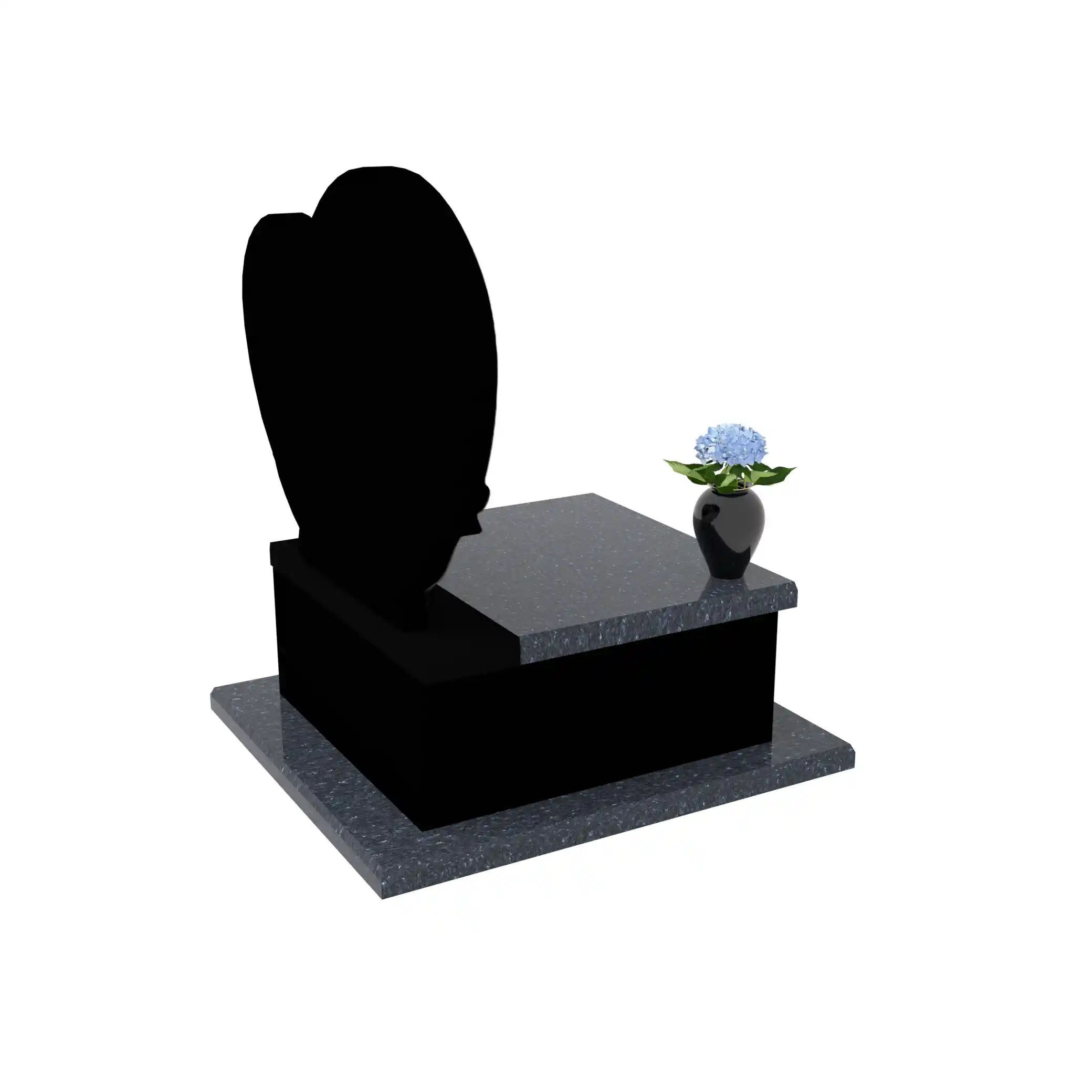 Urnengrabstein mit Herz- und Rosenskulptur U 96+360 – photo №8