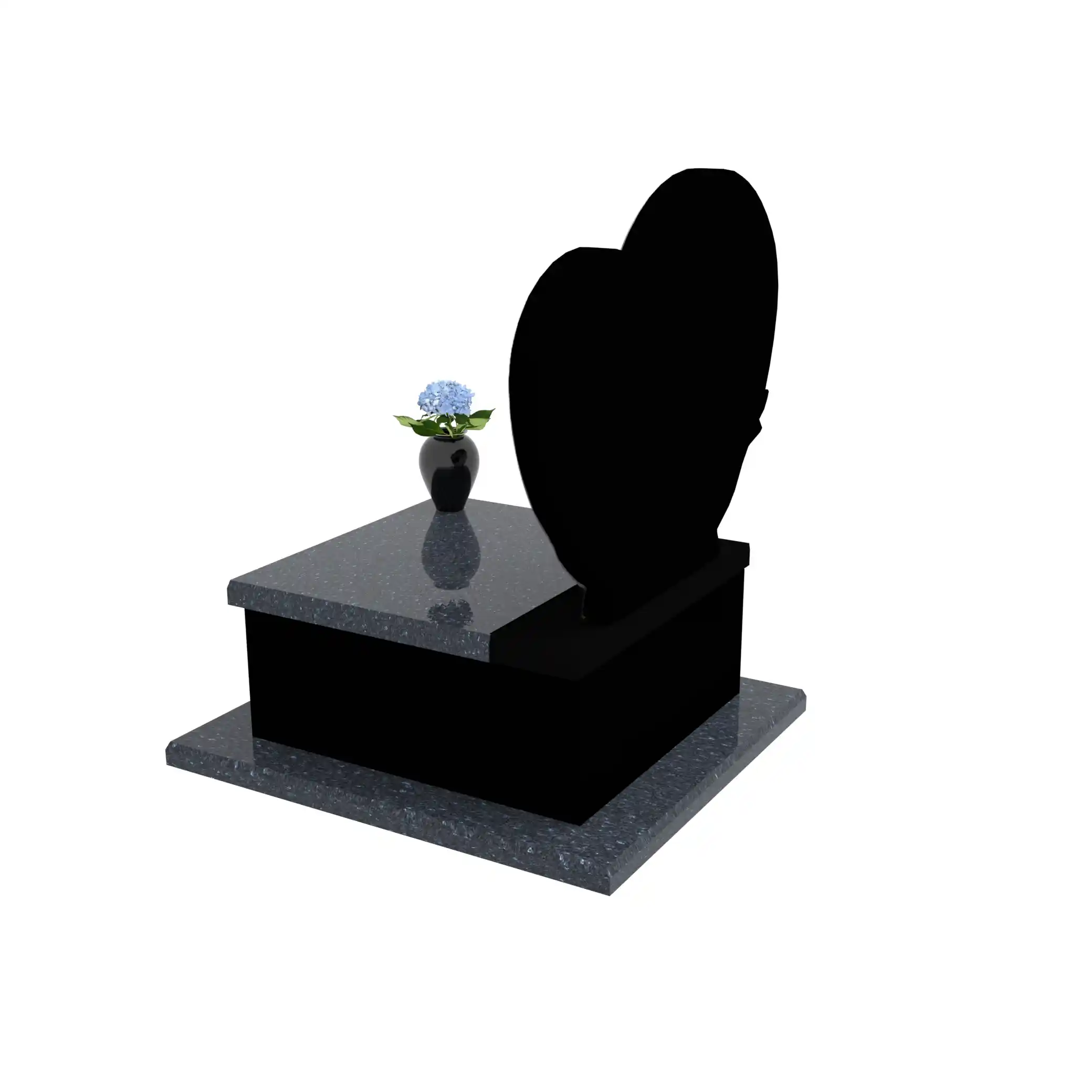 Urnengrabstein mit Herz- und Rosenskulptur U 96+360 – photo №4
